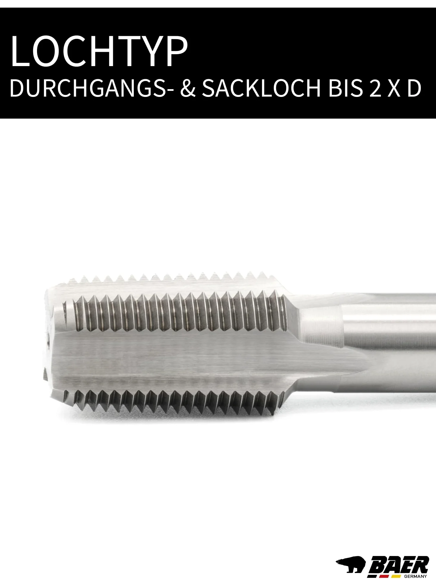 BAER HSSG - Maschio per filettatura, forma C - NPT 3/8 x 18, filettatura NPT 3/8