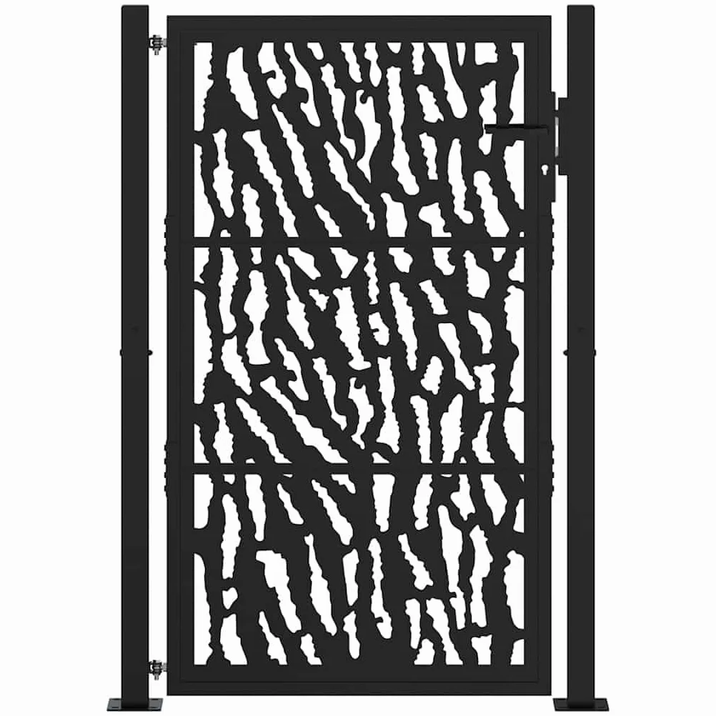 vidaXL Cancello Giardino Nero 100x150 cm in Acciaio Design a Traccia, cancello della Recinzione, cancello Esterno, cancello del Metallo