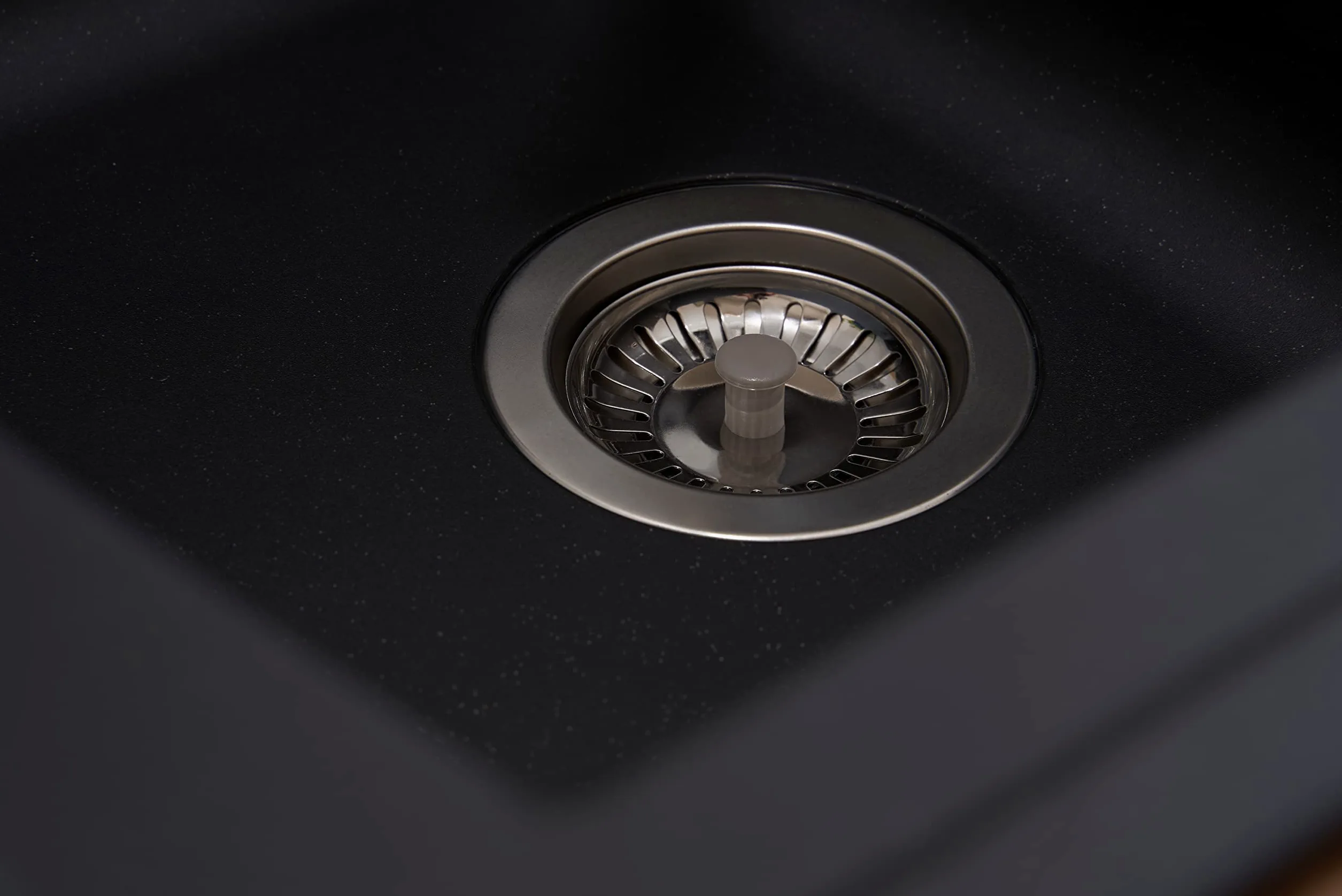 Respekta Lavello da Cucina in Mineralite Color Nero, Lavello da Incasso con 1 vasca, dimensioni 86 x 50 cm, Lavello Adatto per Mobili Sottolavello da 45 cm di Larghezza