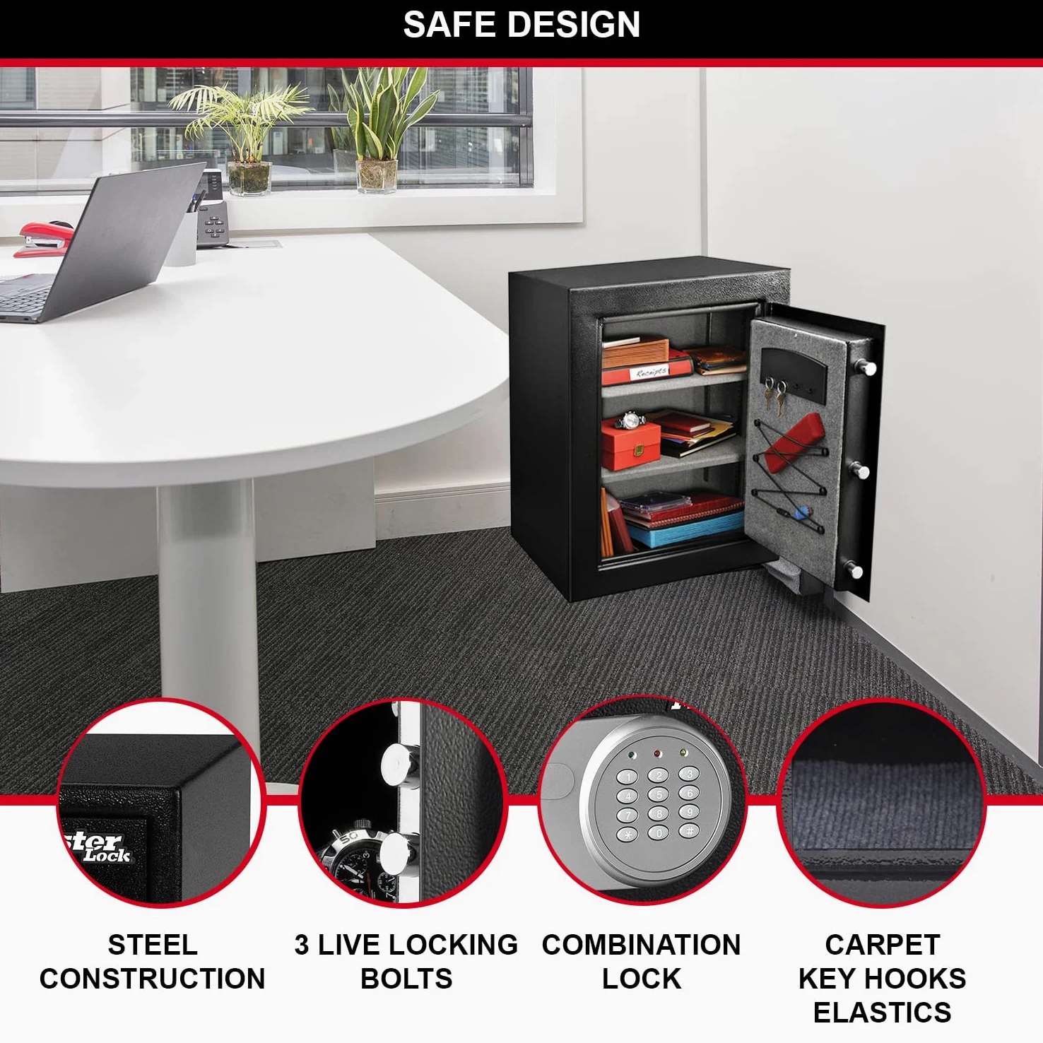 Master Lock T8-331ML Cassaforte ad Ottima Sicurezza, Combinazione, 119 L