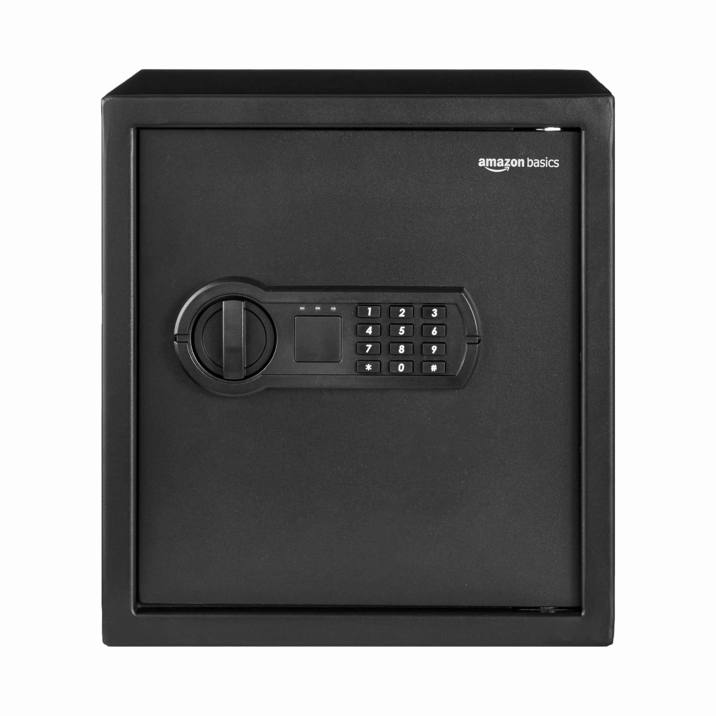 Amazon Basics Cassaforte elettronica in acciaio con serratura digitale programmabile, per gioielli, denaro e oggetti di valore, 34 l, 33 x 33 x 36 cm (larghezza x profondità x altezza), nero