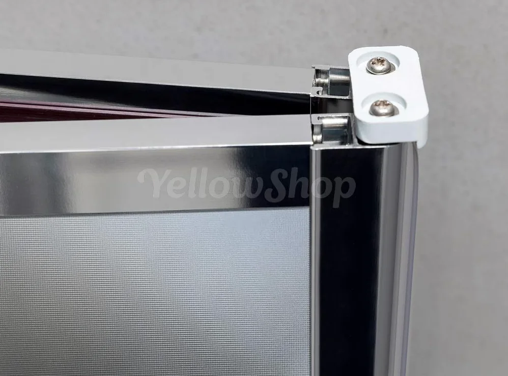 Yellowshop - Porta nicchia libro soffietto pieghevole bagno box doccia cristallo temperato cm 70, 80, 90, 100 (H190) (da cm 96 a 100 (h 190), Puntinato)