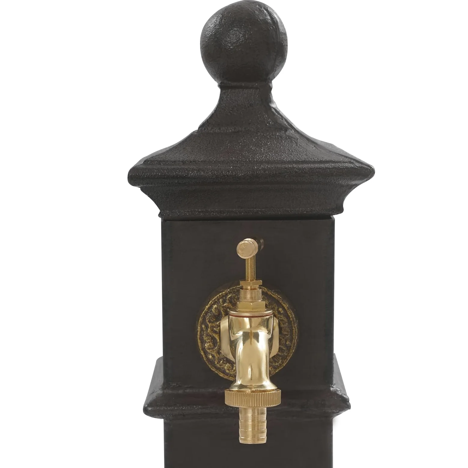 Colonna d'acqua marrone ruggine per esterni, con rubinetto, fondo autoportante, colonna d'acqua retrò, per giardino, fattoria, salice, cortile, 33 x 29,5 x 74 cm