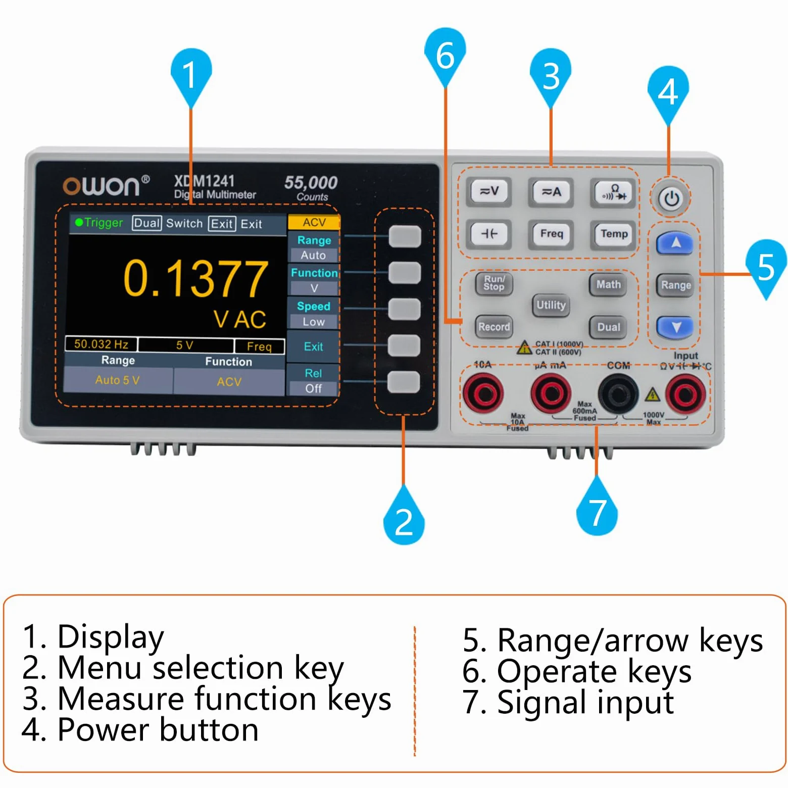 OWON XDM1241 Multimetro da tavolo con batterie ricaricabili True RMS High Accuracy Universale Desktop Multimetro