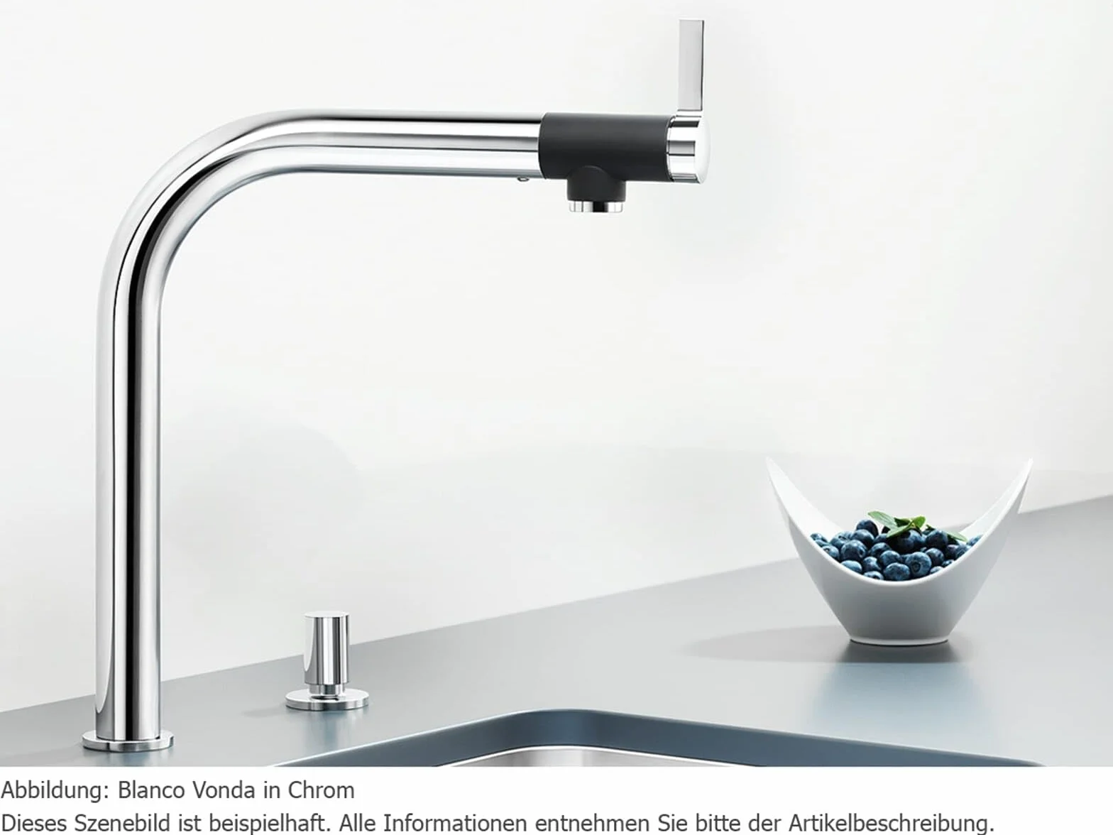 BLANCO 518435 Vonda Rubinetto da Cucina in Acciaio INOX spazzolato ad Alta Pressione