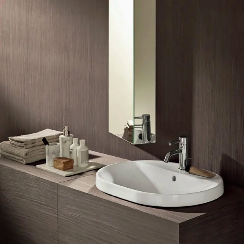 Geberit - Lavabo - Lavabo da incasso Geberit VARIFORM ovale 55x45cm con gamma di rubinetteria - Geberit