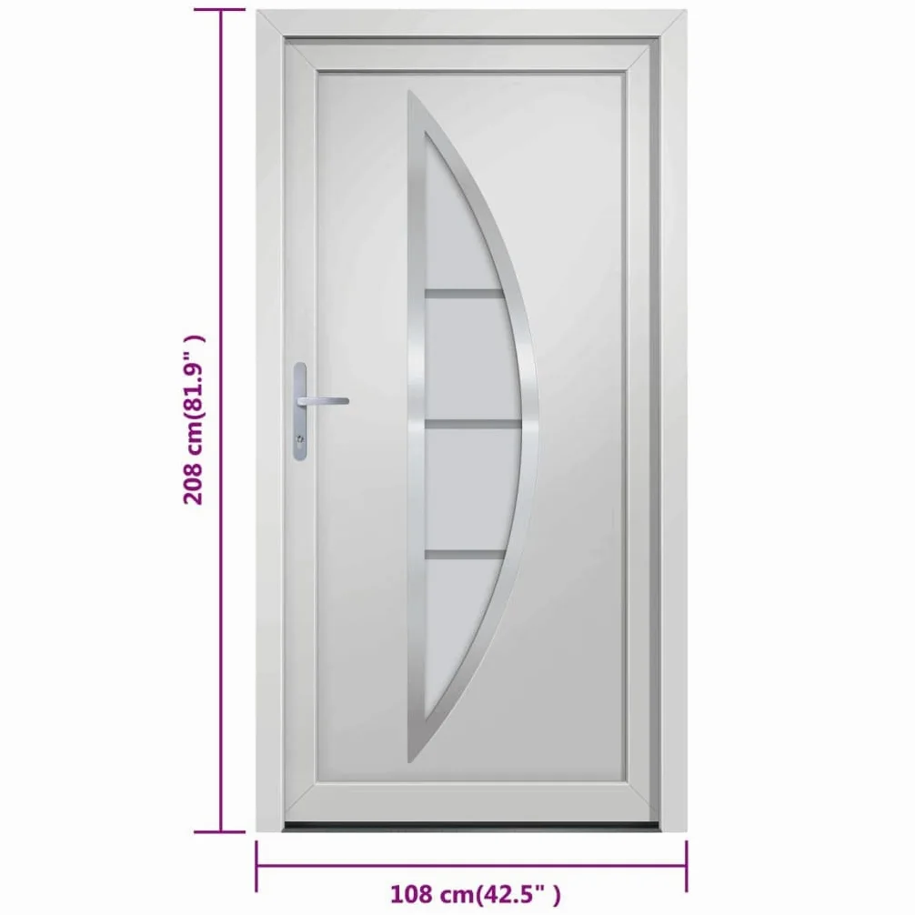 VidaXL Porta Bianca 108x208 cm, porta di ingresso in PVC