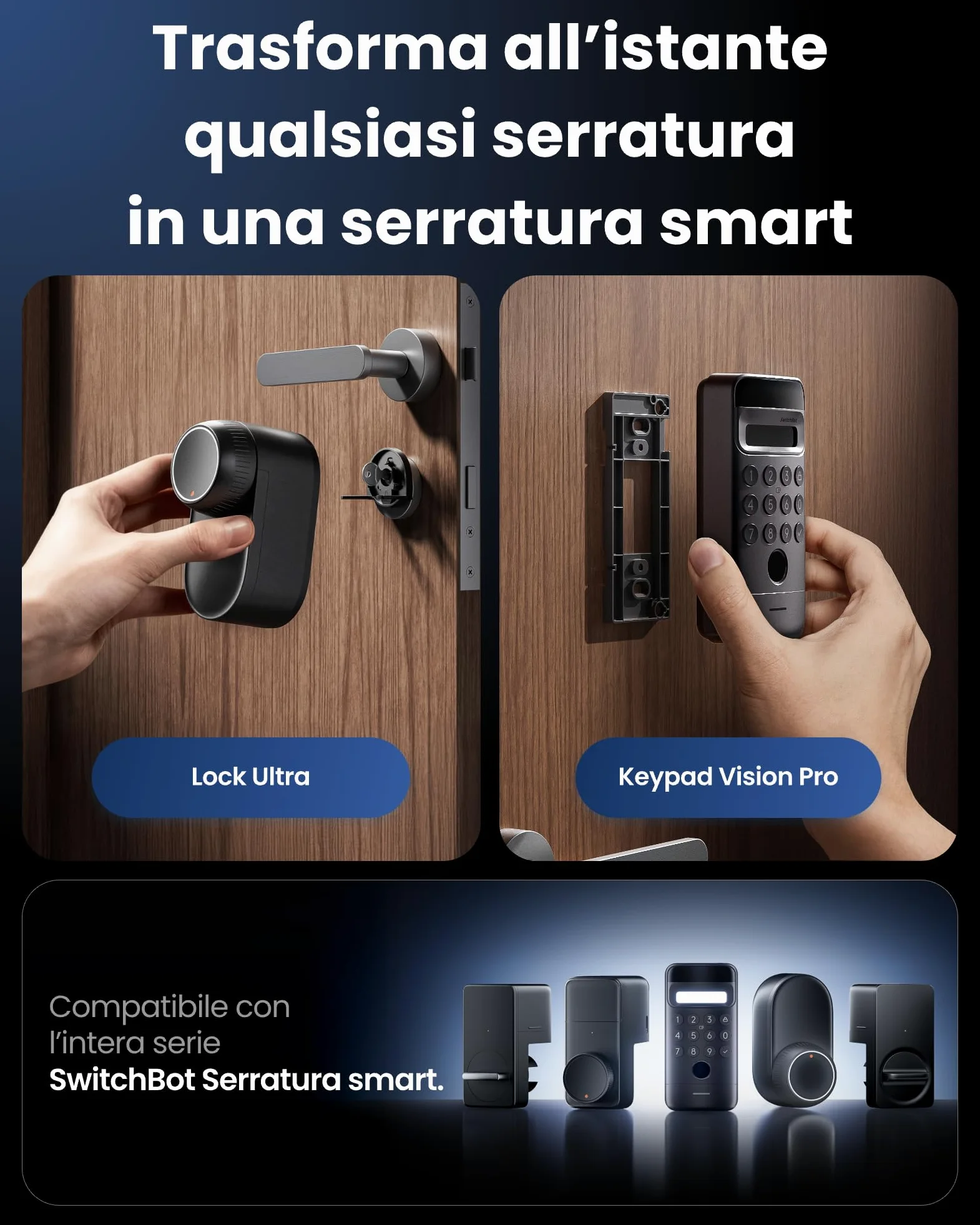 SwitchBot Keypad Vision Pro - Serratura Intelligente con Riconoscimento Facciale 3D, Accesso Senza Chiave via Volto, Impronta Digitale e Password Virtuali, per Sicurezza Domestica