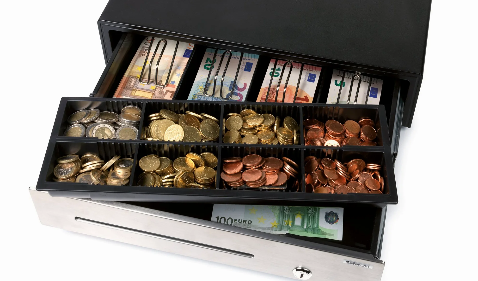 Safescan HD-4141S Heavy Duty Cash Drawer with 8 Coin and 4 Note Trays