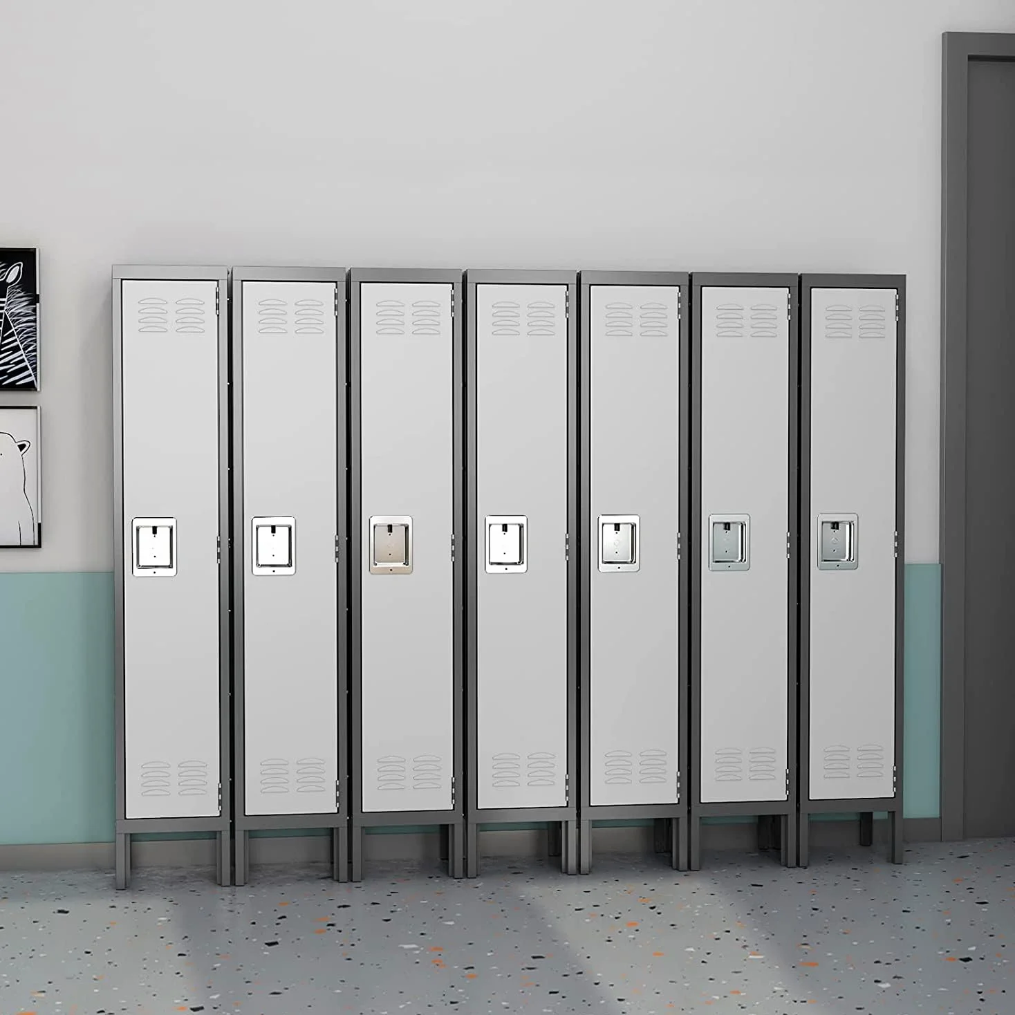 Sightlife Armadietto in Acciaio Armadio in Metallo Armadietto Multiuso Armadio armadietti per spogliatoio armadietto Metallo schedario da Ufficio per Garage Studio 168x31x31cm(1 porta)