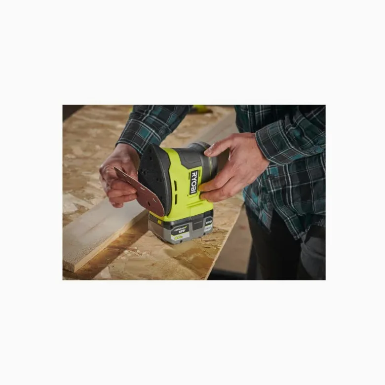 Confezione RYOBI - Levigatrice triangolare RPS18-0 - 18V OnePlus - senza batteria e caricabatterie - Set di 10 fogli abr