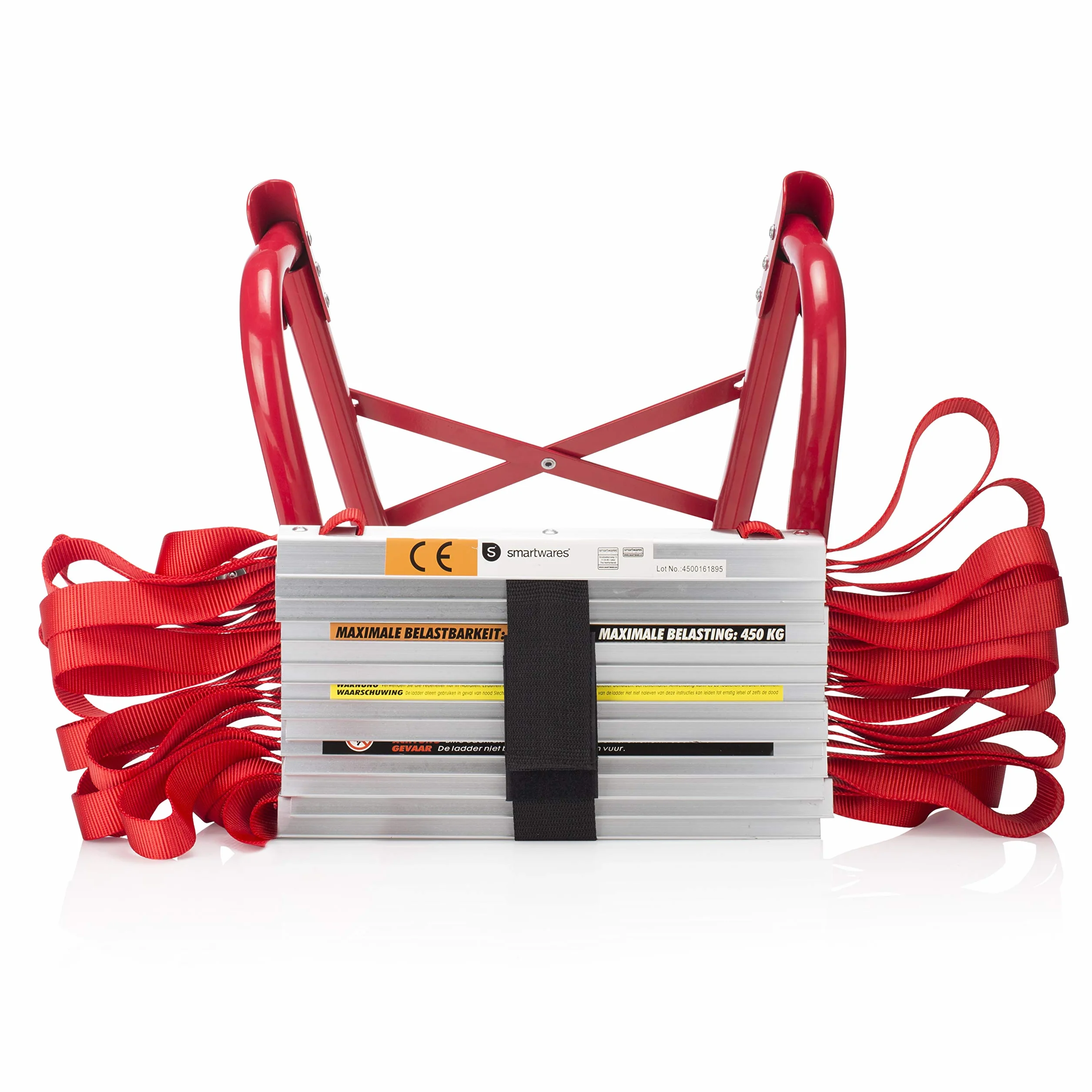 Smartwares Scala di fuga - Rosso - Acciaio - 4,5 m di lunghezza - 450 kg max - Ideale per l'evacuazione del 1° piano - 10.015.18