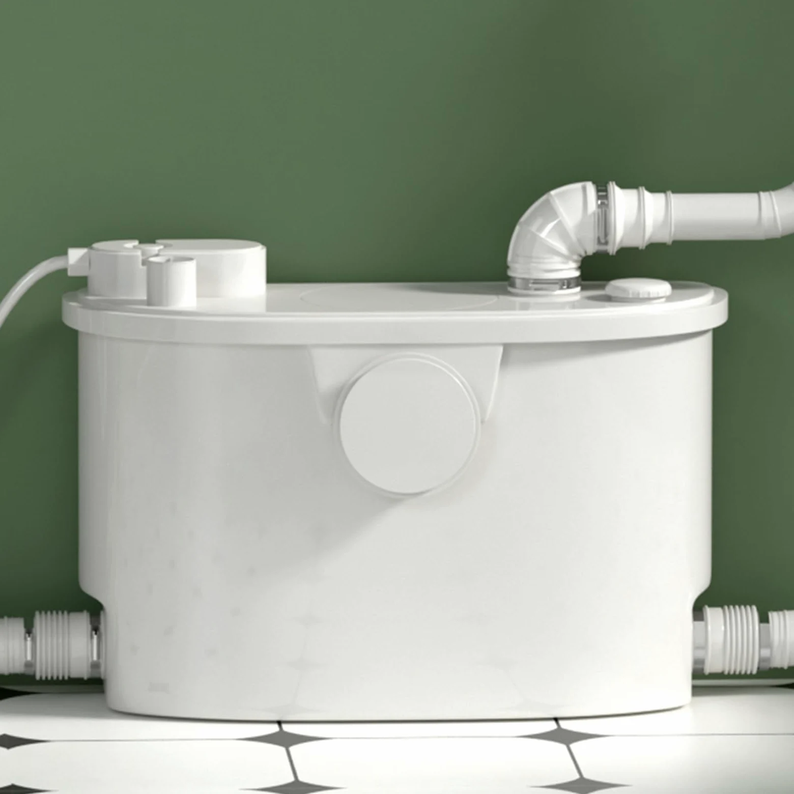 Pompa maceratrice, pompa tritureratrice per WC, con 4 ingressi per WC/cucina/lavandino/doccia da cantina, smaltimento acque reflue grigie, doppia deodorazione, motore in rame, 7 m/23 ft di prevalenza