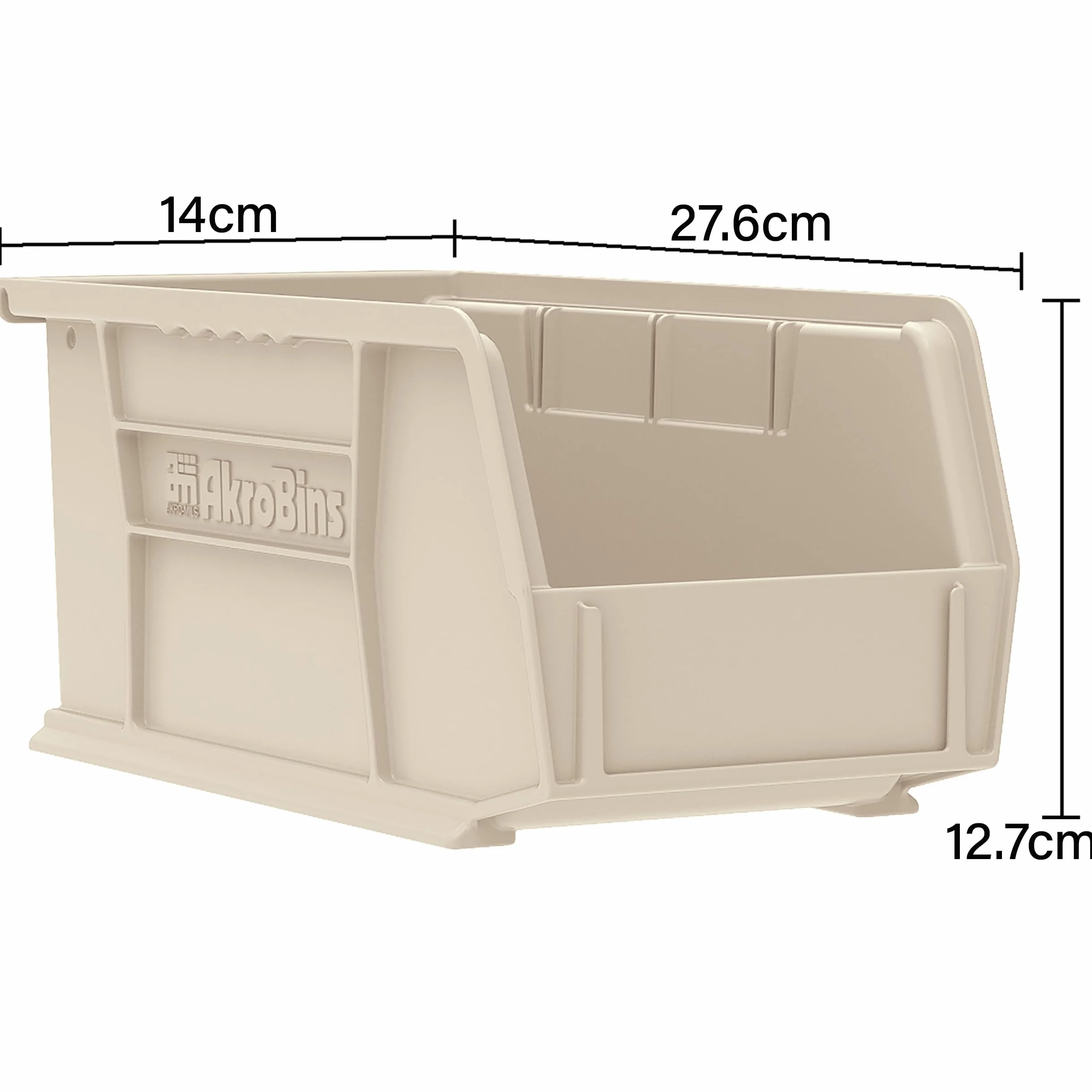 Akro-Mils 30230 AkroBins Plastic Storage Bins, Space-Saving Stackable Bins for Garage, Pantry, Craft Organization, 27,6 cm x 14 cm x 12,7 cm, neri, confezione da 12