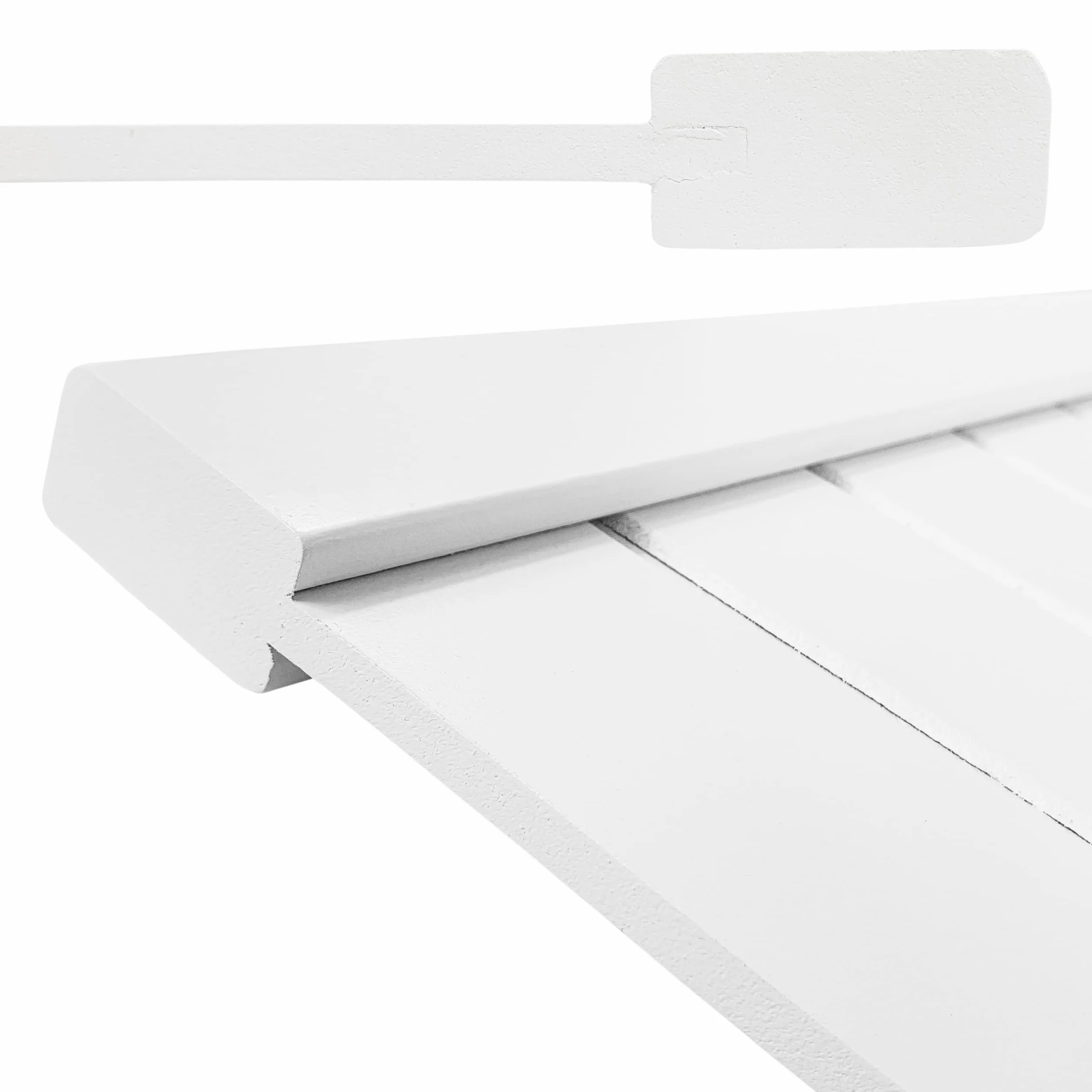 DecoMeister Porte a Lamelle Chiuse in Legno 394x1995 mm Confezione da 2 - Porta Pino Massiccio - Anta per Armadio a Persiana Cieca - Frontali Mobili e Antine per Guardaroba - Preverniciato Bianco