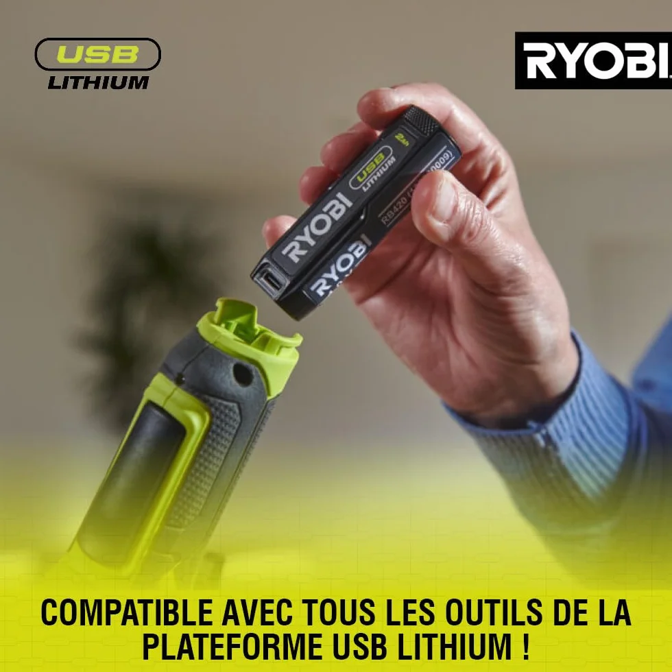 RYOBI - Taglierina a filo caldo 4V USB al litio - 450°C - Viene fornita con 5 accessori - Cavo USB-C & 1 batteria 4V 2,0Ah USB al litio - RHC4-120G