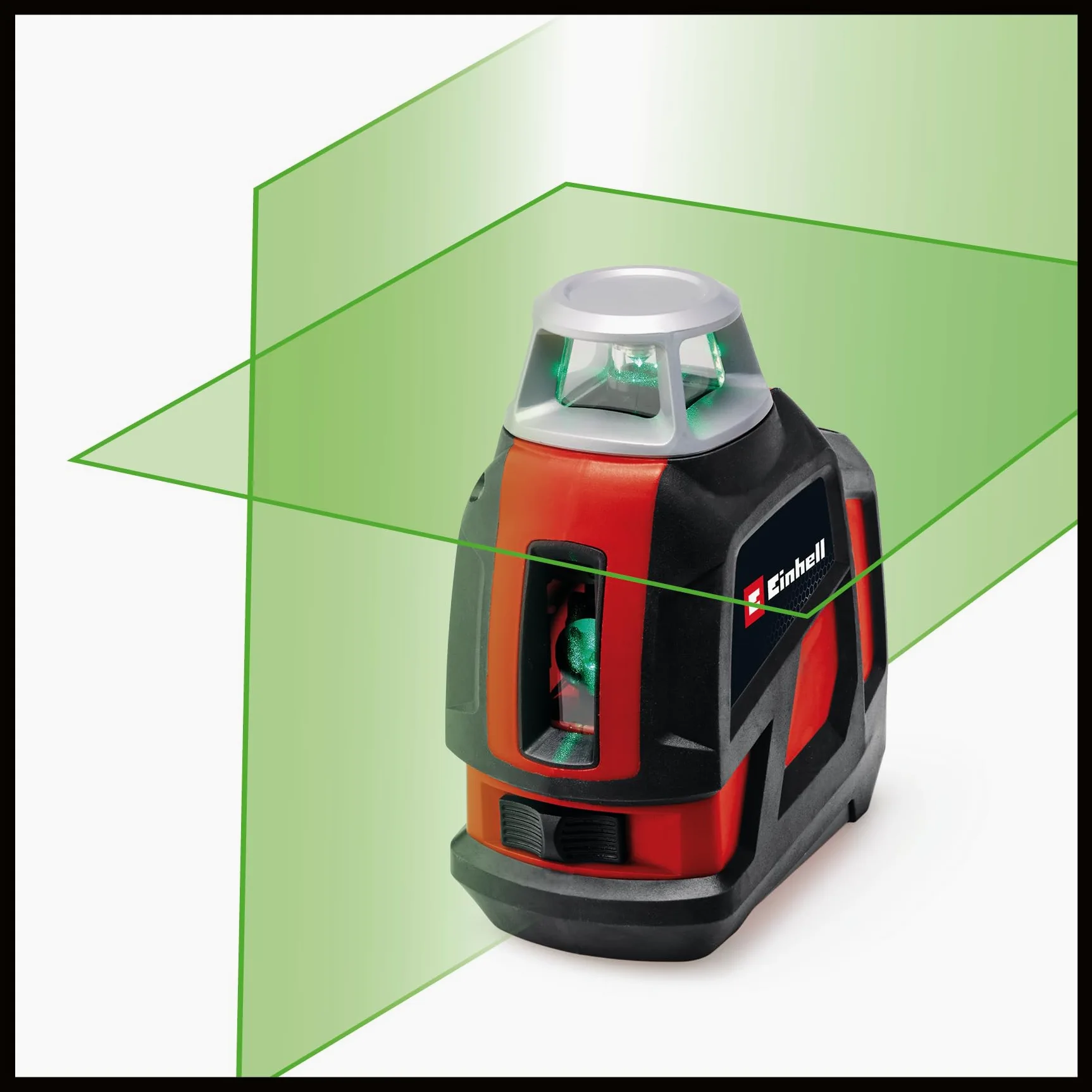 Einhell TC-LL 360 G: Laser incrociato auto-livellante con linee laser verdi, livello digitale, supporto per muro e borsa