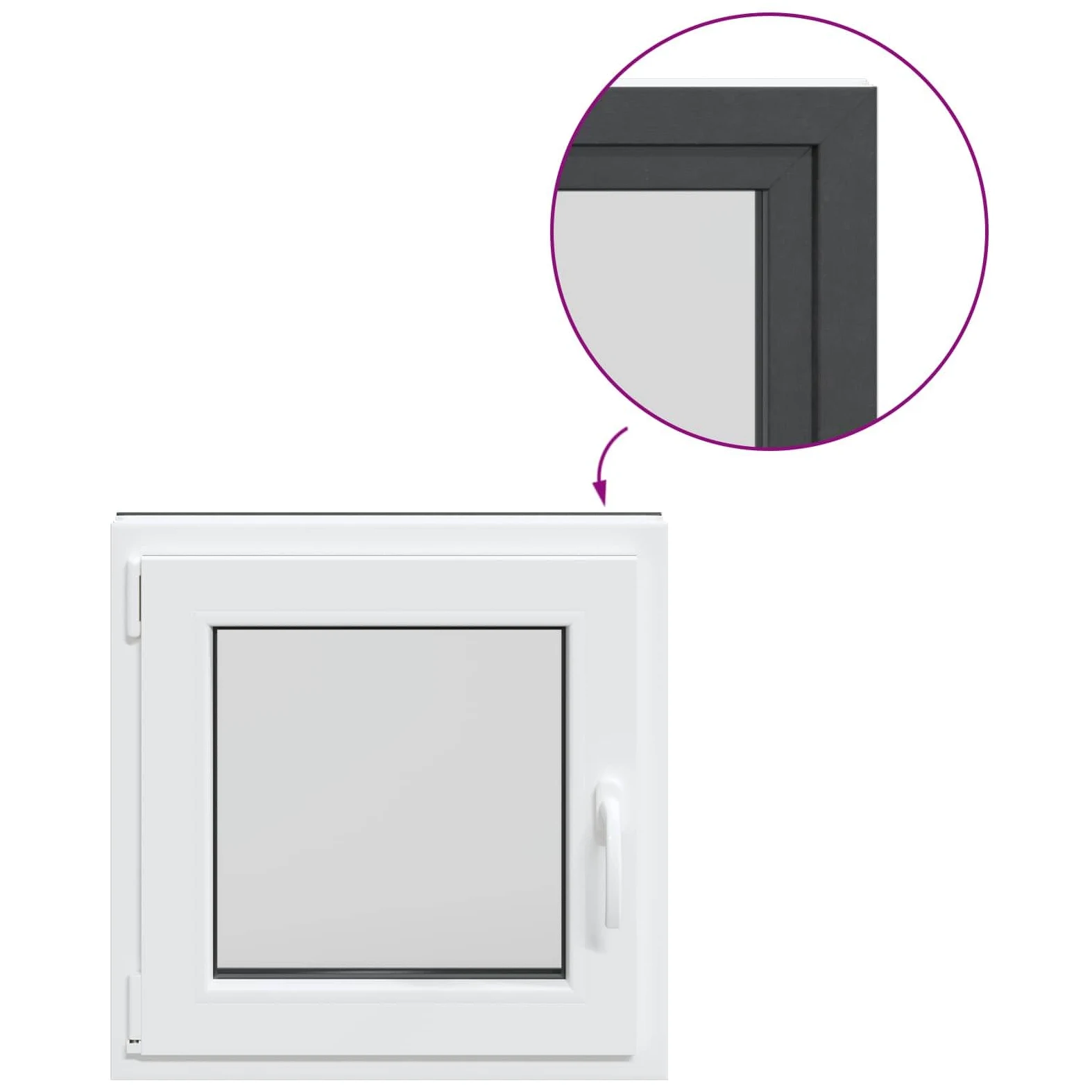 vidaXL Finestra per Soffitta RISOR 50 x 50 cm PVC e Vetro Antracite, Solaio, Isolamento Termico Moderno, Finestre Energy Efficient, Fissaggi in Vetro PVC Silenziati