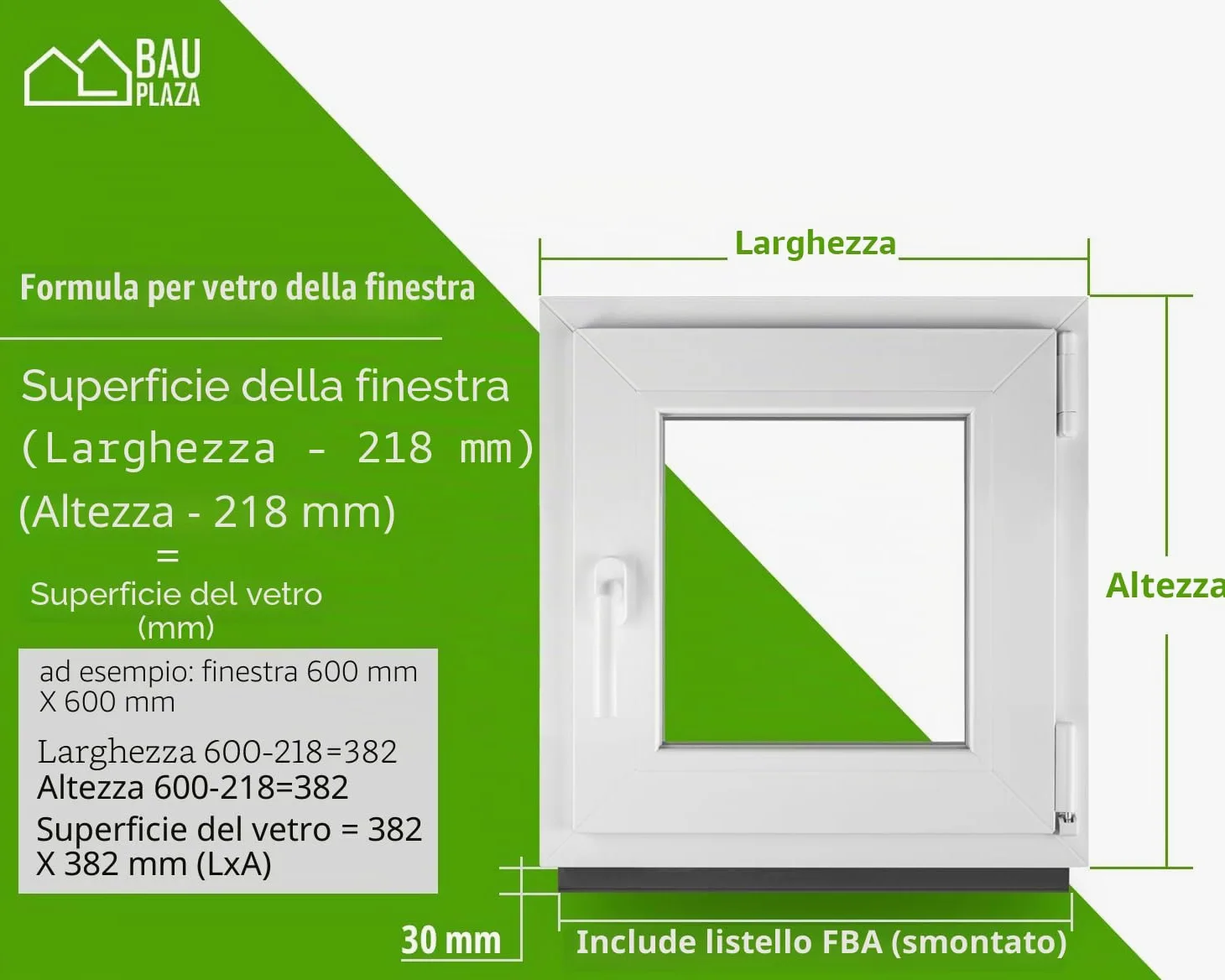 Finestra Serramenti in pvc Bianco - Vetro camera Larghezza x Altezza 60 x 60 cm apertura Destra 600 x 600 mm Funzione Girevole - Ottima scelta