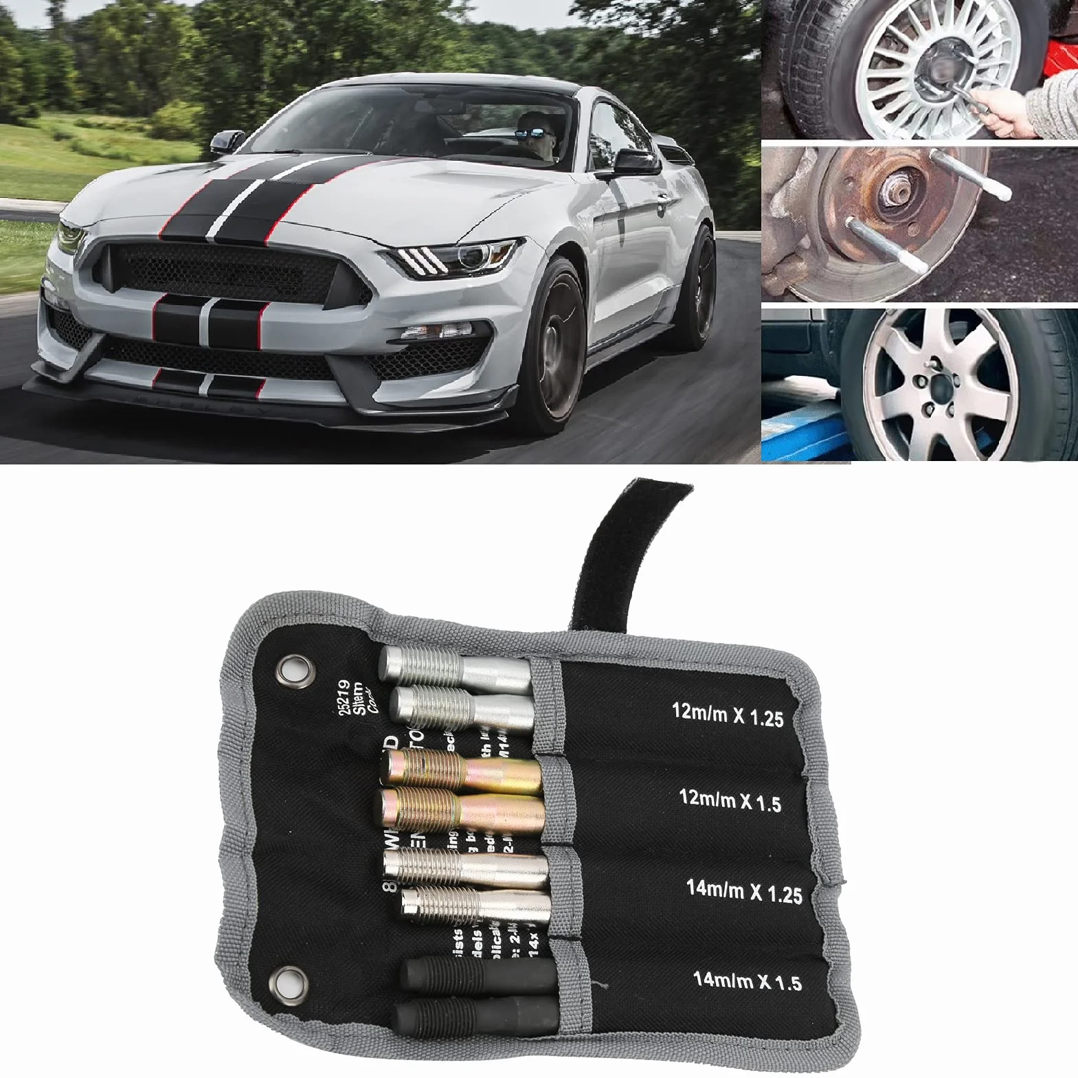 Perno di Allineamento Perno Ruota Set 8 Pezzi Perno di Allineamento Perno Ruota per Auto Lega di Acciaio Strumenti di Posizionamento di Fissaggio M14x1,5/1,25 M12x1,5/1,25 per la Maggior Parte del