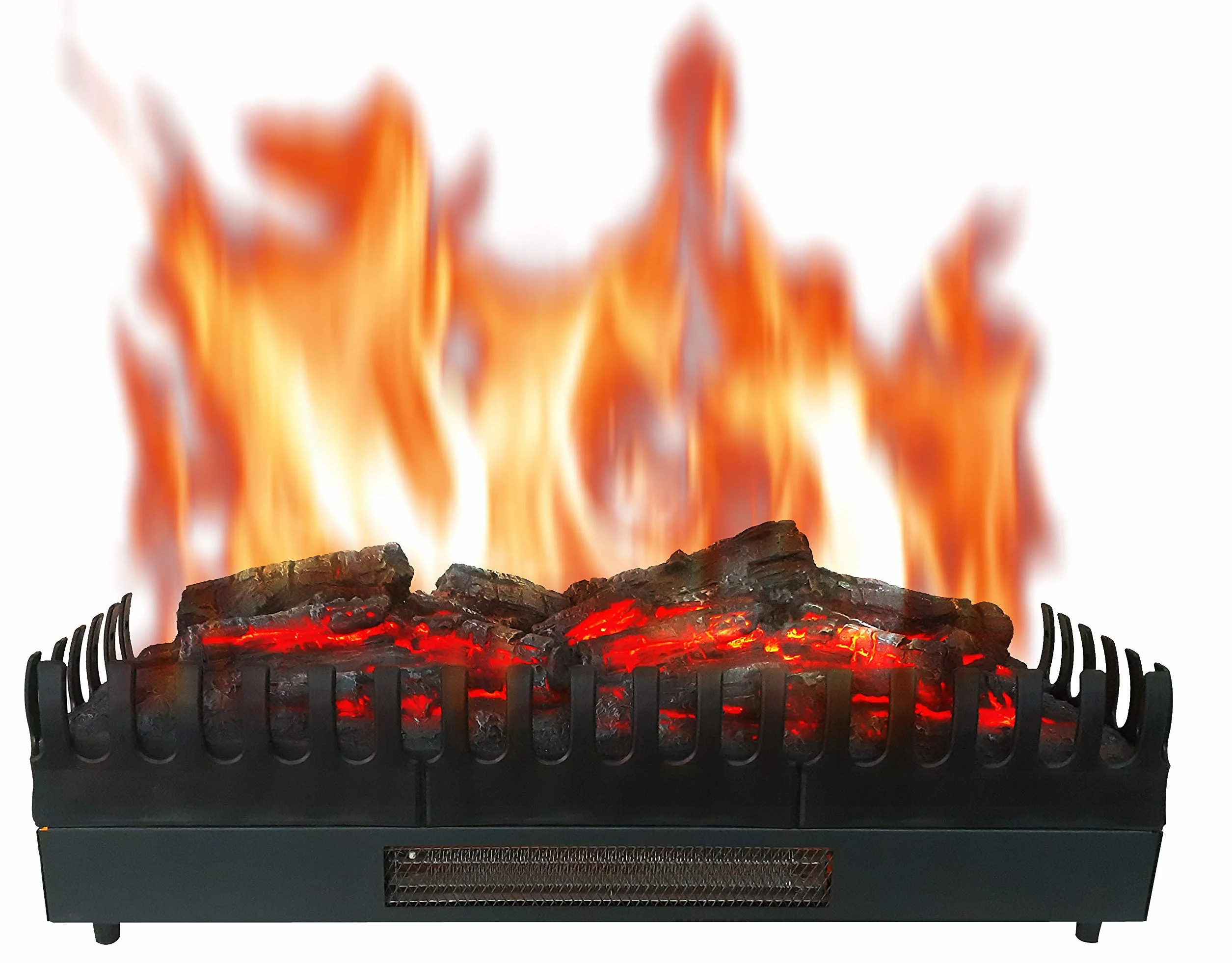 CHEMIN'ARTE Camino elettrico con Effetto Fiamma XL - LED - Legno Sintetico - 67 x 23 x 24 cm - Fuoco Elettrico - Riscalmento 2000W