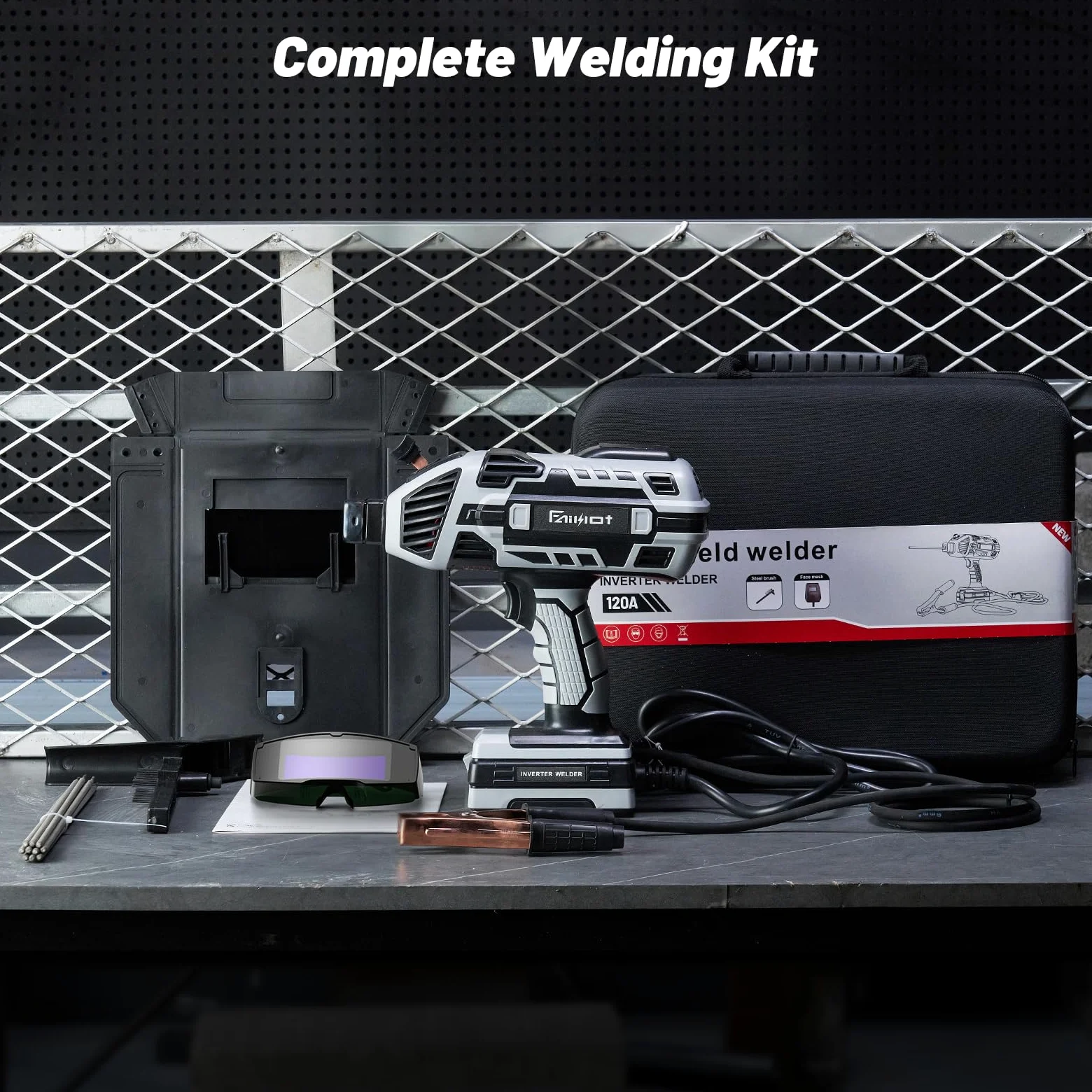 Saldatrice Elettrica Portatile 220 V, Saldatrice Manuale ad Arco con Inverter IGBT, per Elettrodi da 2,5-3,2 mm, Regolazione di Corrente a 6 Livelli, Riparazioni e Progetti di Saldatura Professionale