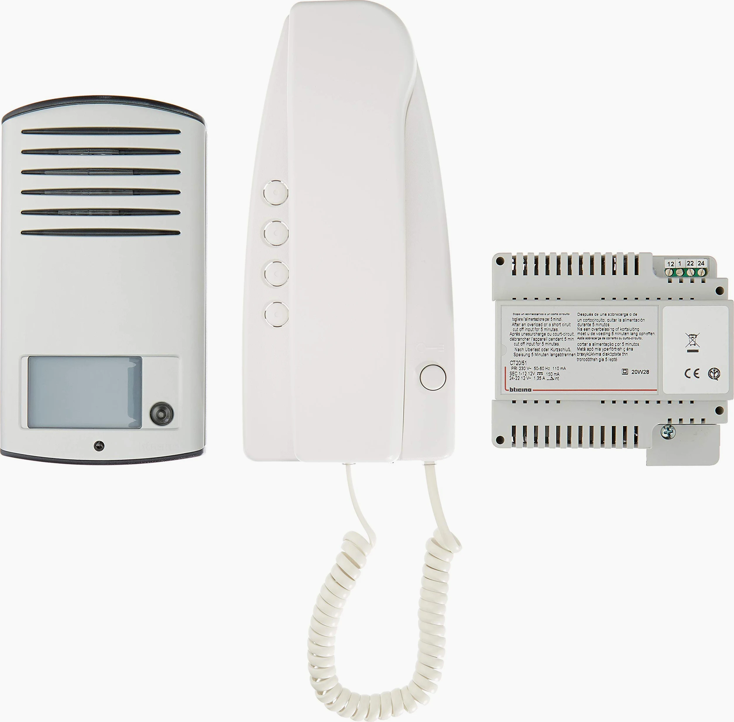 Bticino 363211 Kit Audio analogico monofamiliare con Posto Esterno Linea 2000 e citofono Sprint