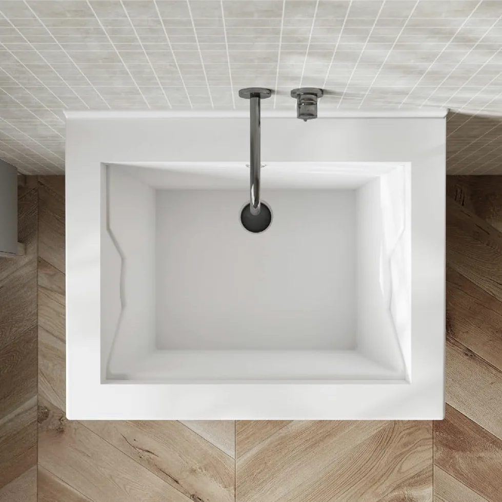 MarinelliGroup MOBILE lavatoio in ALLUMINIO con vasca in CERAMICA 63 X 51 X 86 con foro troppo pieno ALMA