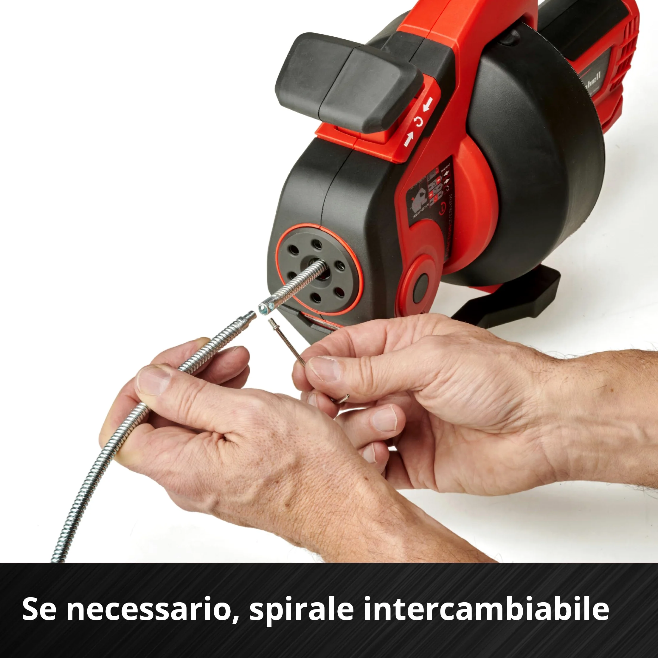 Einhell Detergente per tubi a batteria TE-DA 18/760 Li-Solo Power X-Change (18 V, Li-Ion, spirale di pulizia lunga 7,6 m, adatto per tubi di diametro 16-55 mm, fornito senza batteria e caricatore)