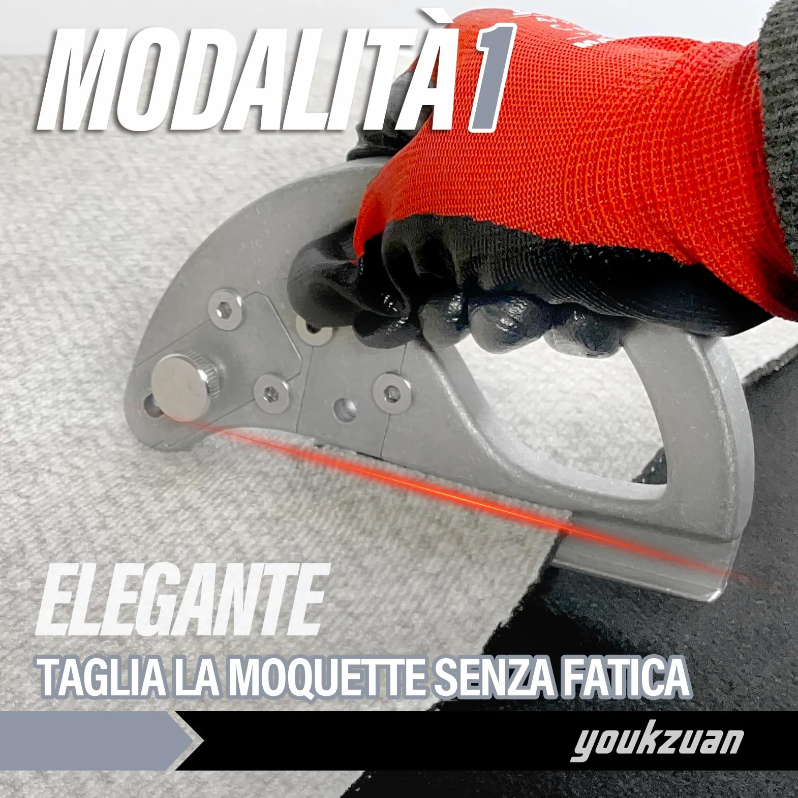 Strumento professionale per il taglio di tappeti con due funzioni, taglierina ad anello per tappeti con 15 lame ad alte prestazioni, coltello da taglio retrattile
