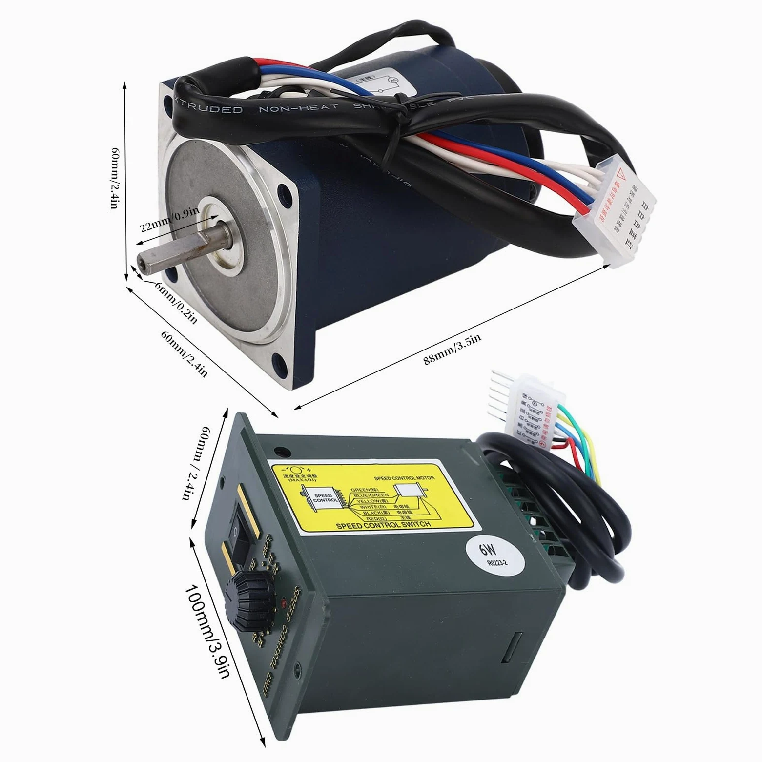 Motoriduttore con regolatore di velocità, motore elettrico reversibile di velocità variabile di AC220V 6W CW CCW, comandi elettrici del motore per la smerigliatrice elettrica (2800 giri al minuto