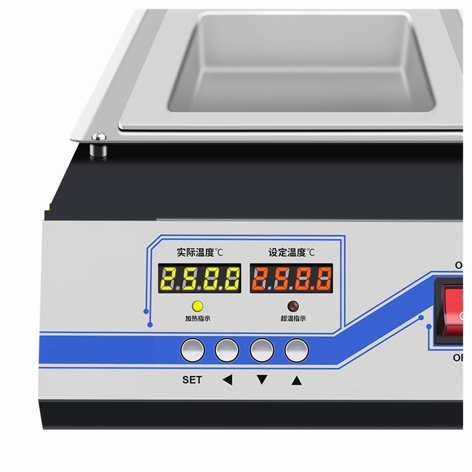Crogiolo di saldatura, SPA-S66 Piccolo forno di fusione dello stagno in acciaio inossidabile Forno di stagno industriale regolabile con doppio display digitale da 400 W(SPA-S66)