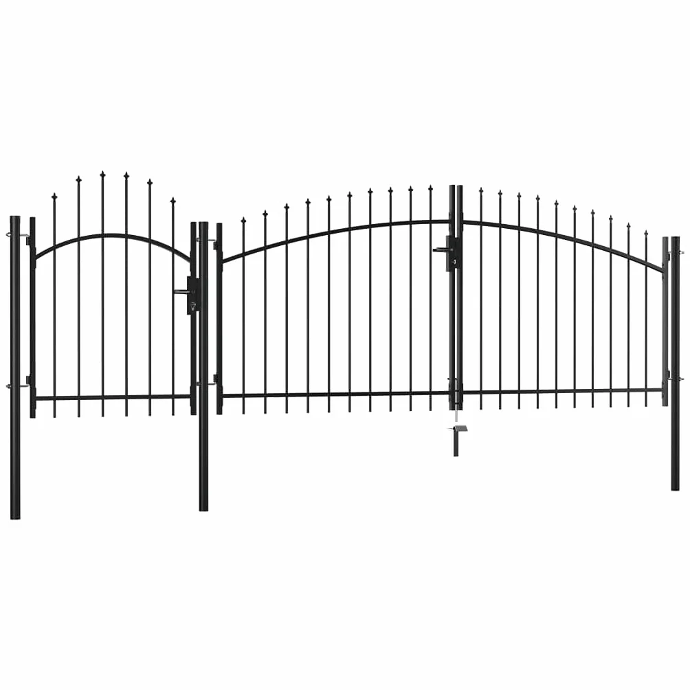 Cancello da giardino, con sistema di bloccaggio, 1,5 x 4 m, in acciaio verniciato a polvere, per ingresso esterno, patio e terrazza