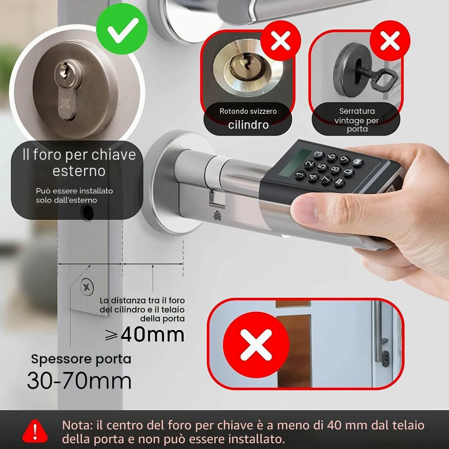 WELOCK PCBWIFIBOX Serratura Smart con WiFi e Password, RFID Card, serratura elettronica serratura porta blindata livello di impermeabilità IP65
