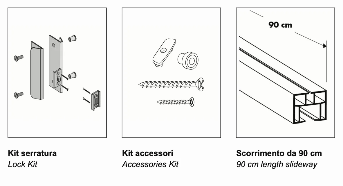 Forte Porta a Soffietto Elly in PVC, Resistente agli urti, Riducibile, Resistente all'umidità, Disimpegno, Kit completo, L83 x H214, Bianco pastello