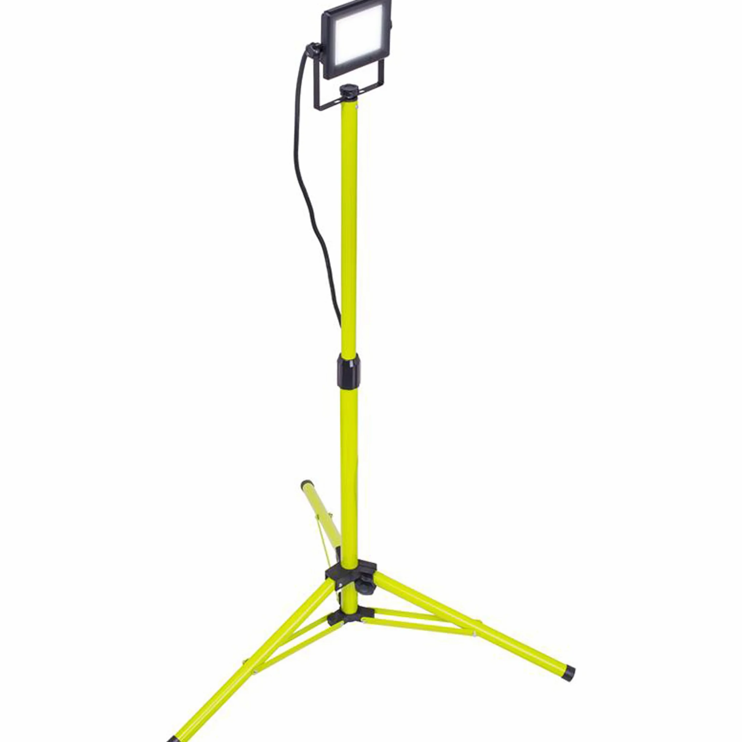 Luceco Treppiede LED a Testa Singola, Sottile, Regolabile, Multiposizione, Pieghevole, Cavo da 2,5 m, Resistente alle Intemperie, Nero/Verde, IP65, 50W, 4000lm, 5000K, EFLDTS50B50