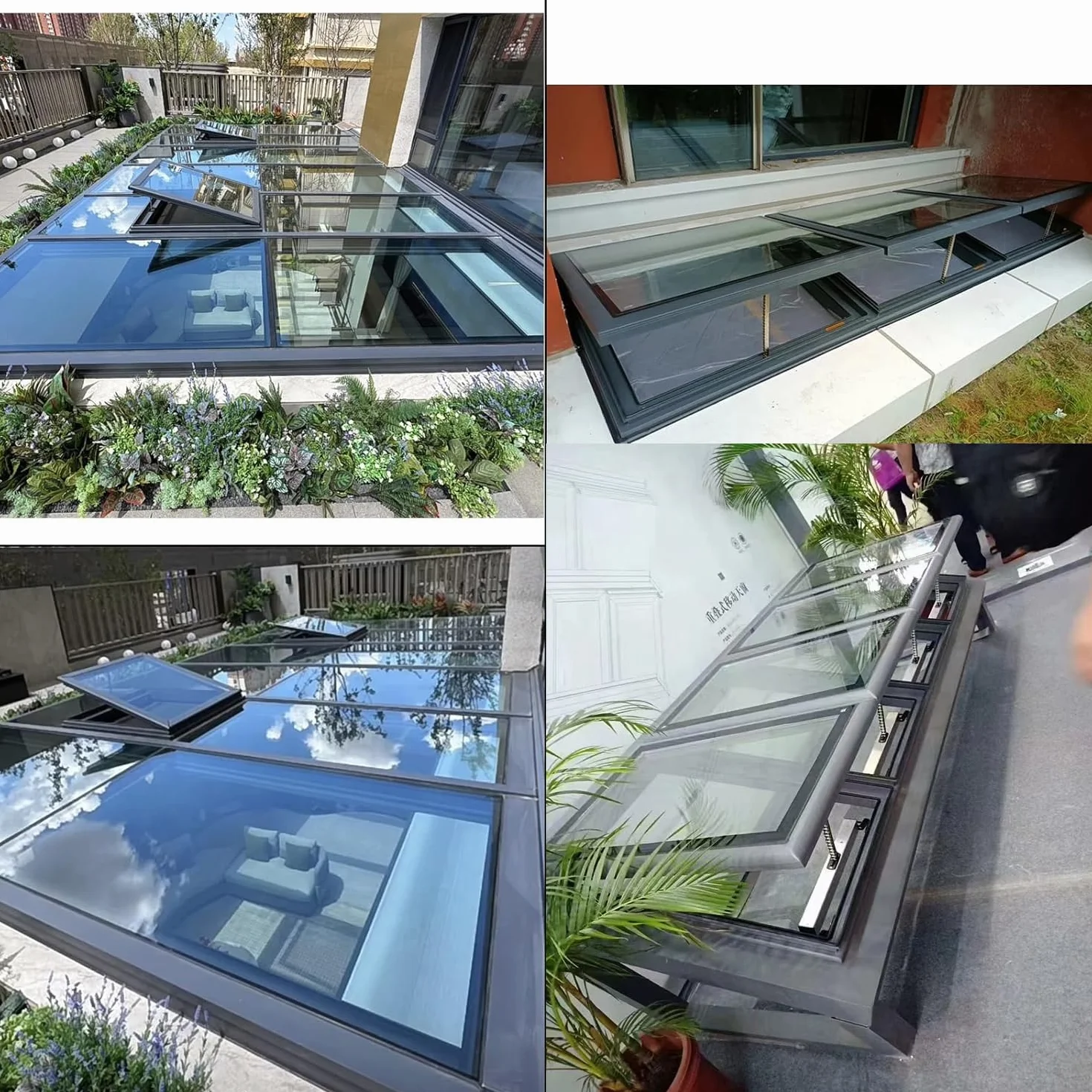 Lucernario Elettrico in Alluminio con zanzariere, Design Impermeabile per Illuminazione e Ventilazione in tetti, soffitte, scantinati