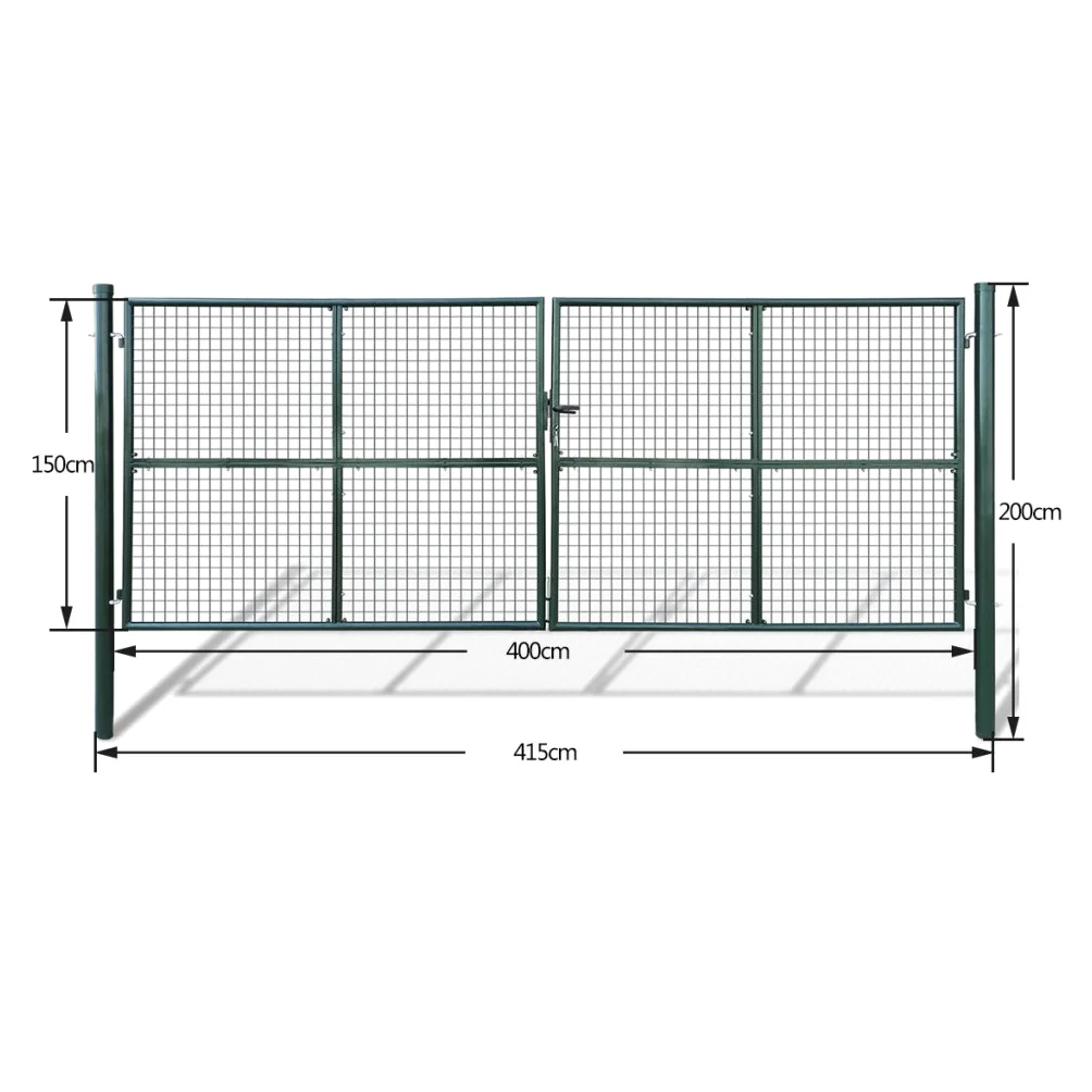 vidaXL Cancello da Giardino in Rete 400x150 cm
