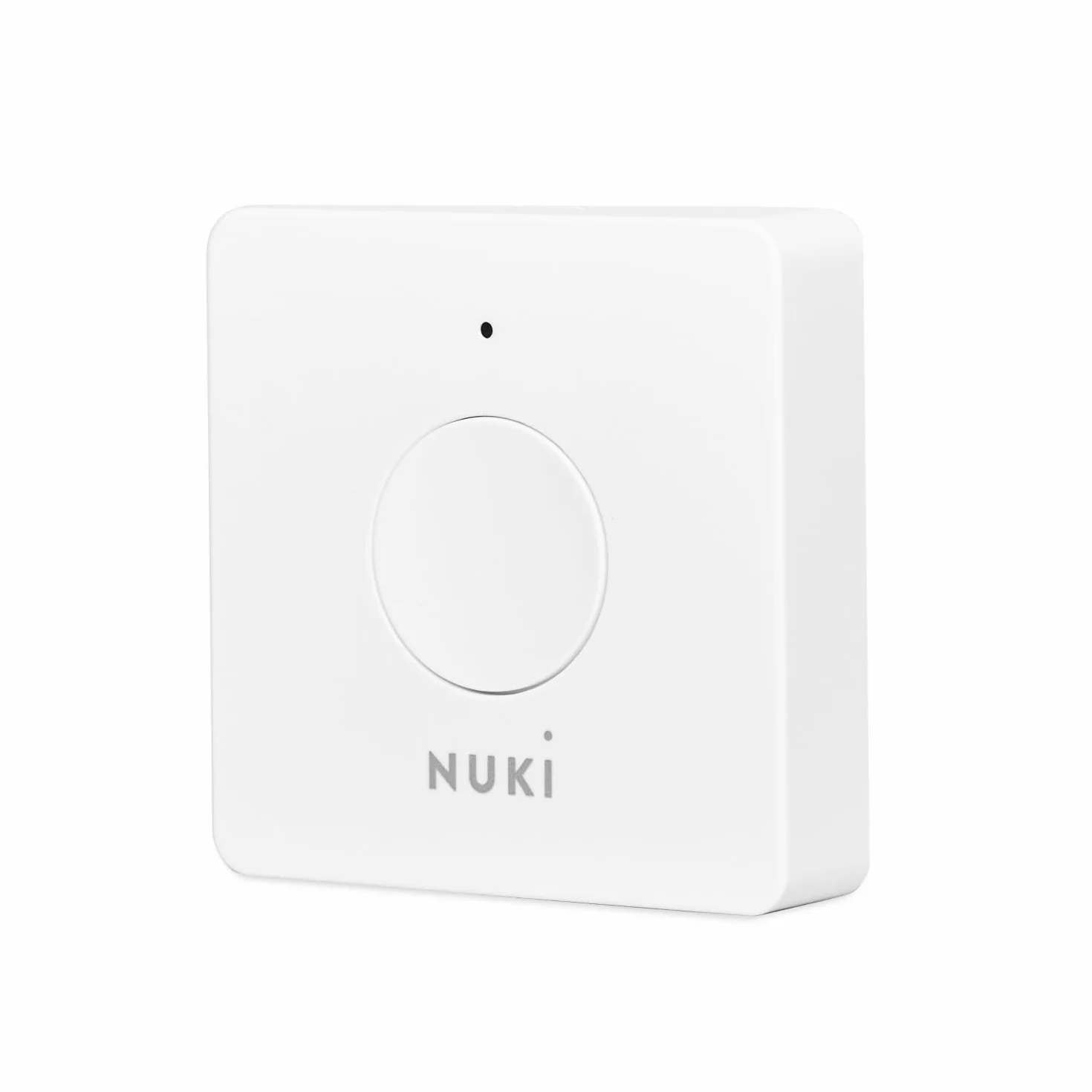 Nuki Opener, serratura elettronica per il condominio, necessario l'uso del Nuki Bridge, comando del citofono tramite smartphone, apriporta automatico case multifamiliari, Smart Home, bianco