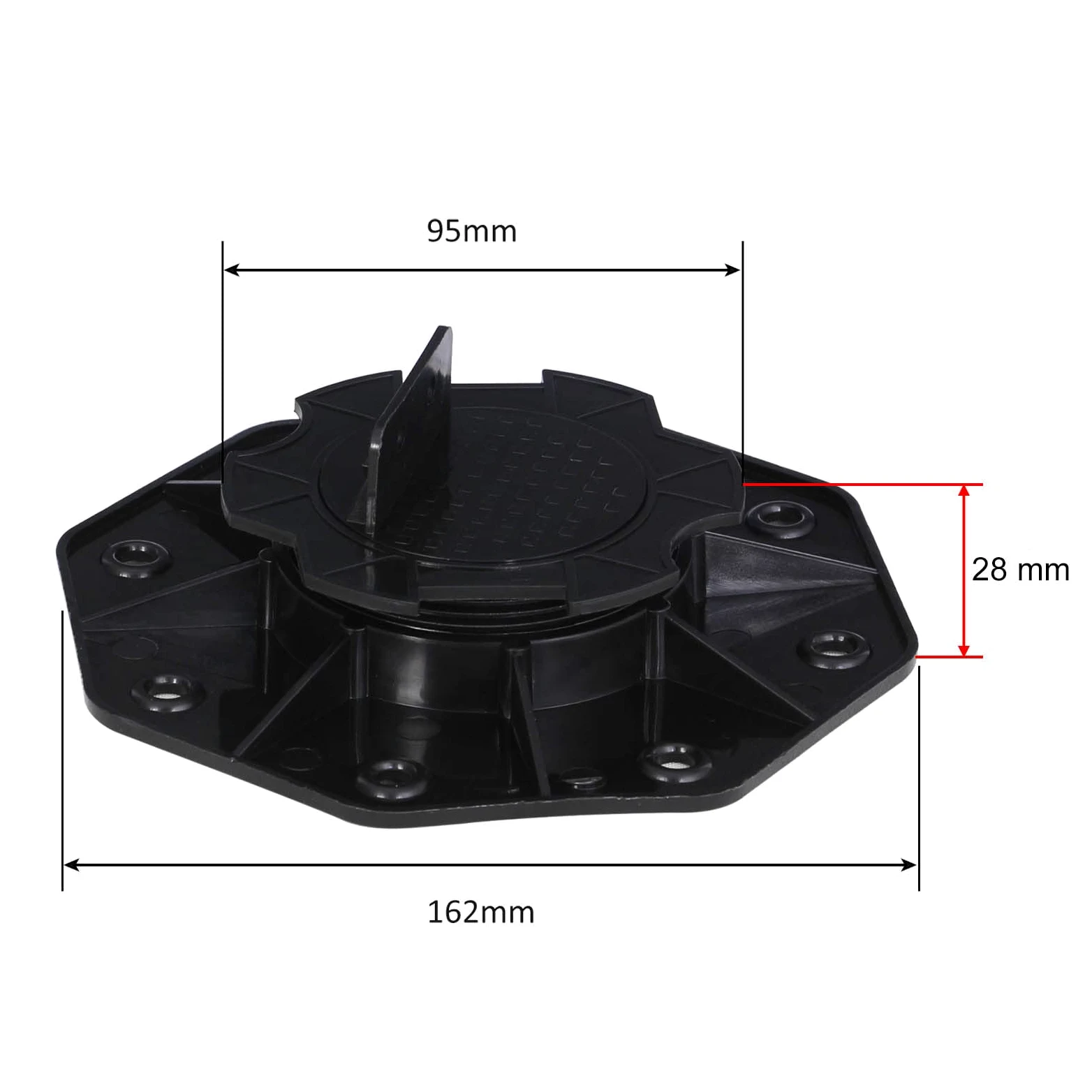 XPOtool Set 100 supporti per pavimenti galleggianti, Altezza regolabile 18-25mm Max 2700 kg, Piedini per Decking