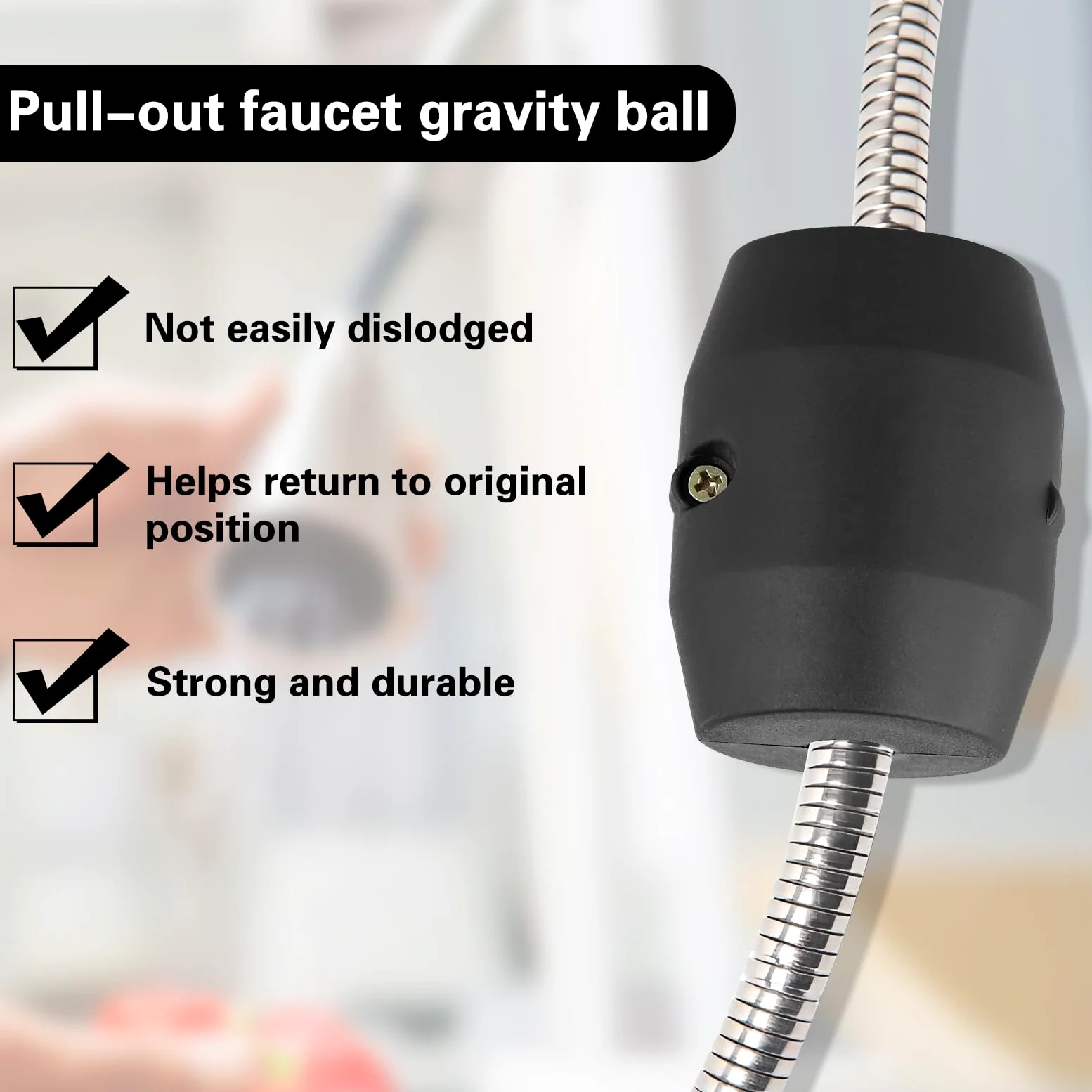 Tubo da cucina Peso Heavy Ball di ricambio per rubinetto della cucina di ricambio lavello estrarre rubinetto Peso -Nero