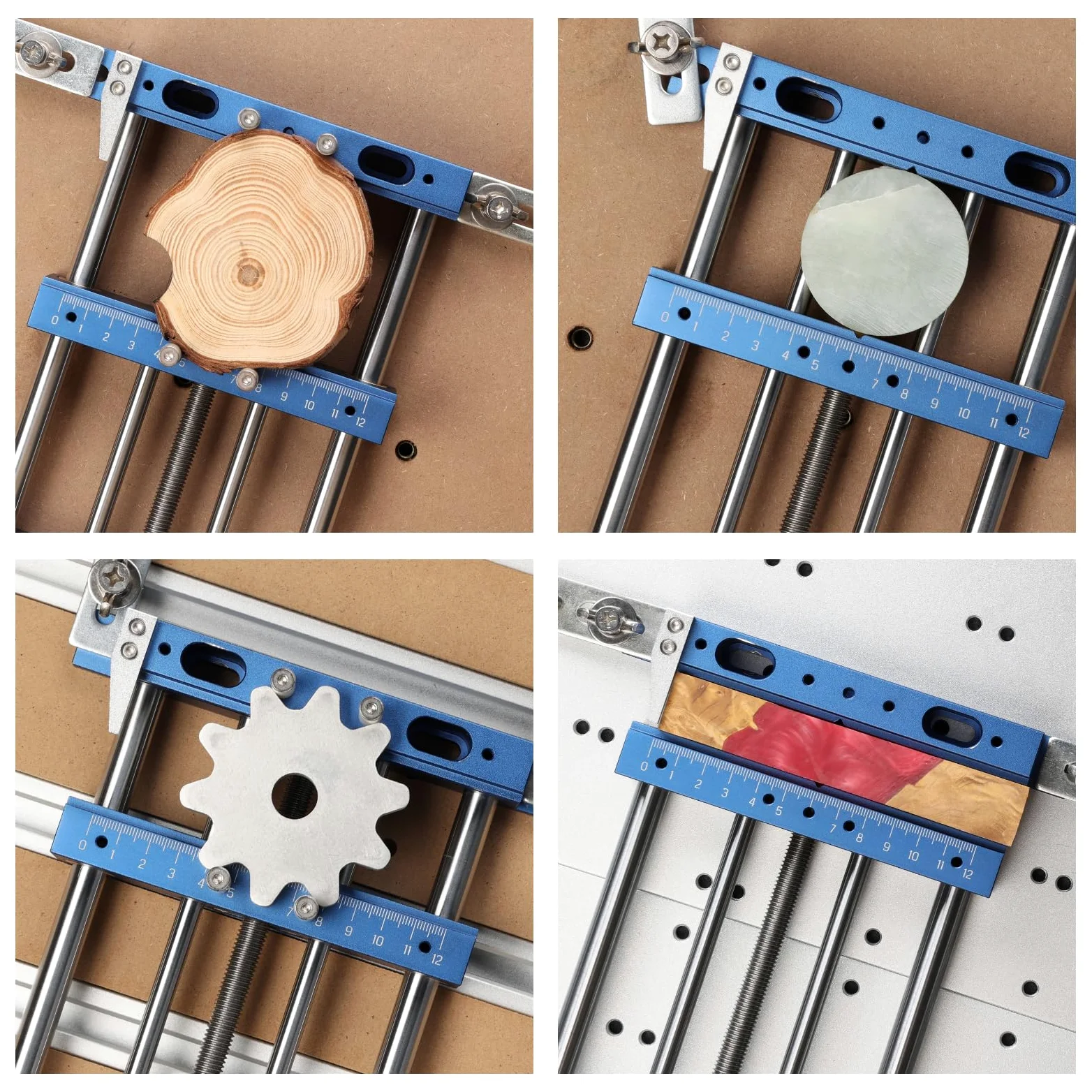 Genmitsu Morsa da banco in alluminio, morsetto per router CNC ad alta precisione per progetti di lavorazione del legno e lavorazione dei metalli, dimensioni 23,8 x 16,8 x 4,1 cm, intervallo di