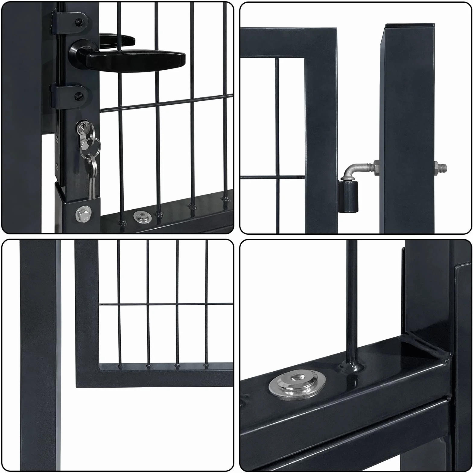 HENGMEI Porta da Giardino 150 x 100 cm, per Cortile e Recinzione (Antracite)