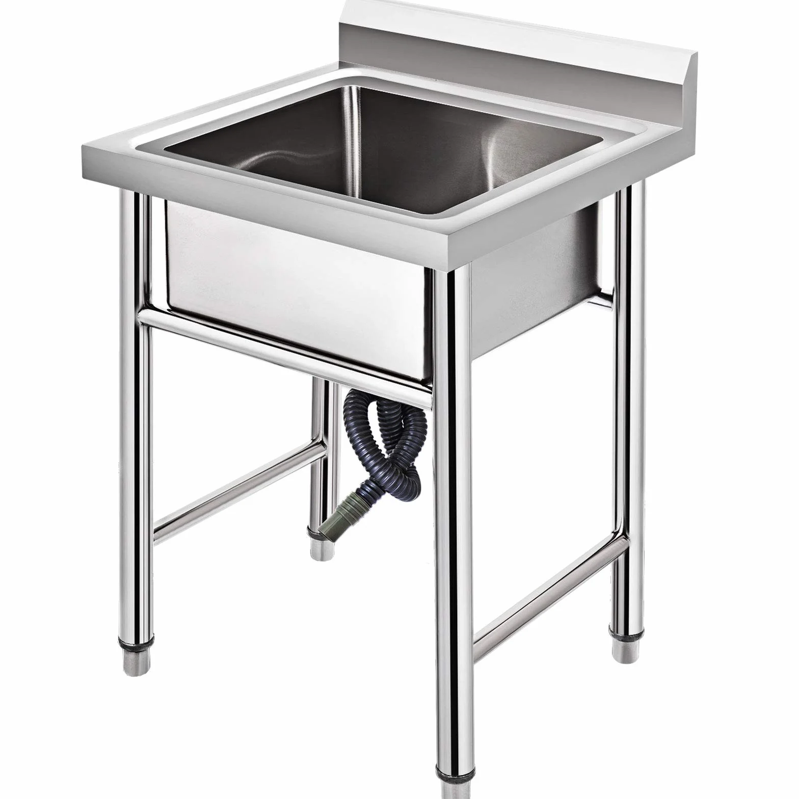 VEVOR Lavello da cucina fatto a mano in acciaio inox 1 vano 17,5 x 10 x 16,5 pollici Lavello sottobar Agriturismo Cafe Shop Ospedale