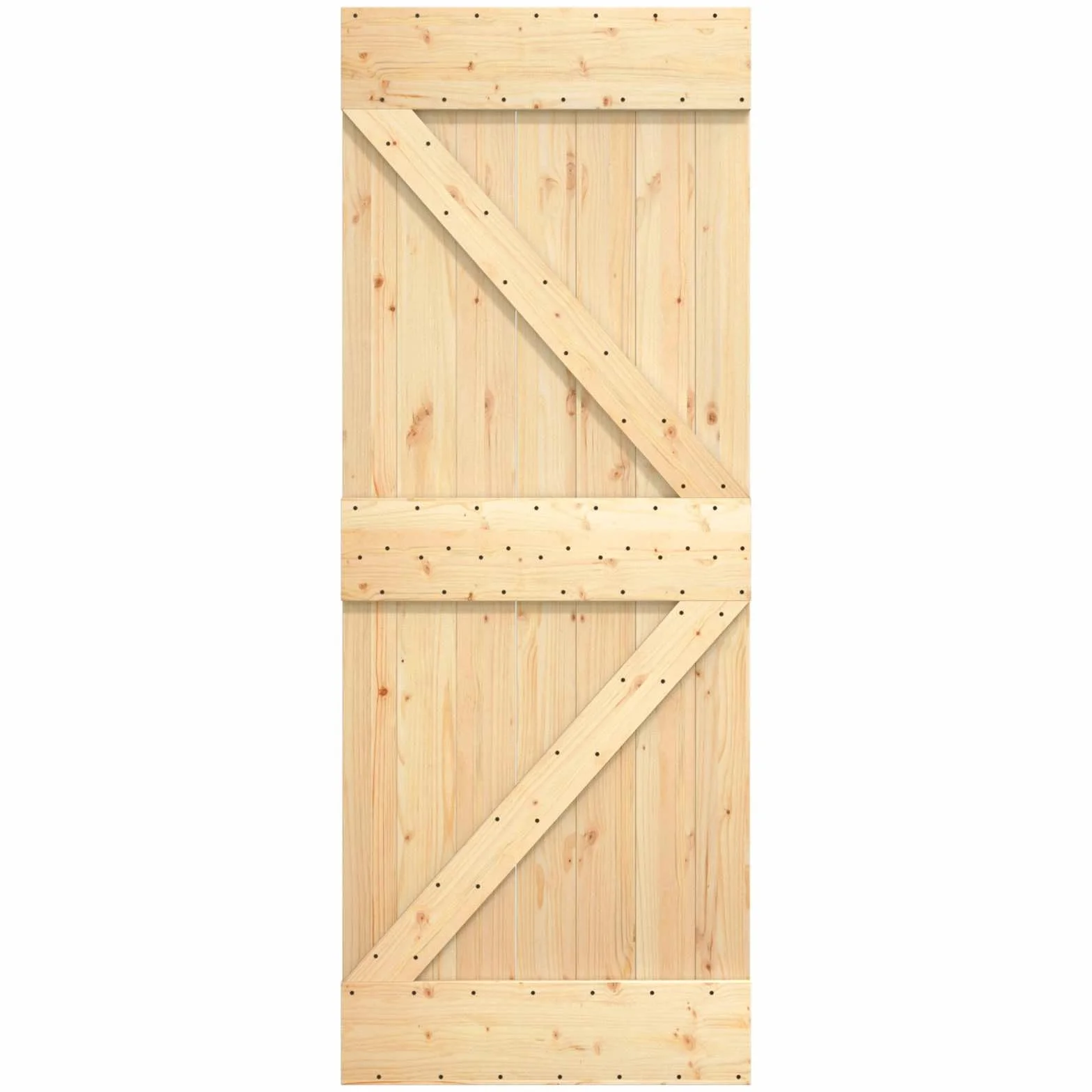 vidaXL Porta NARVIK Naturale 85 x 210 cm Legno di pino solido, Porta rettangolare moderna, in pino solido, salvaspazio, divisorio, design contemporaneo e funzionale