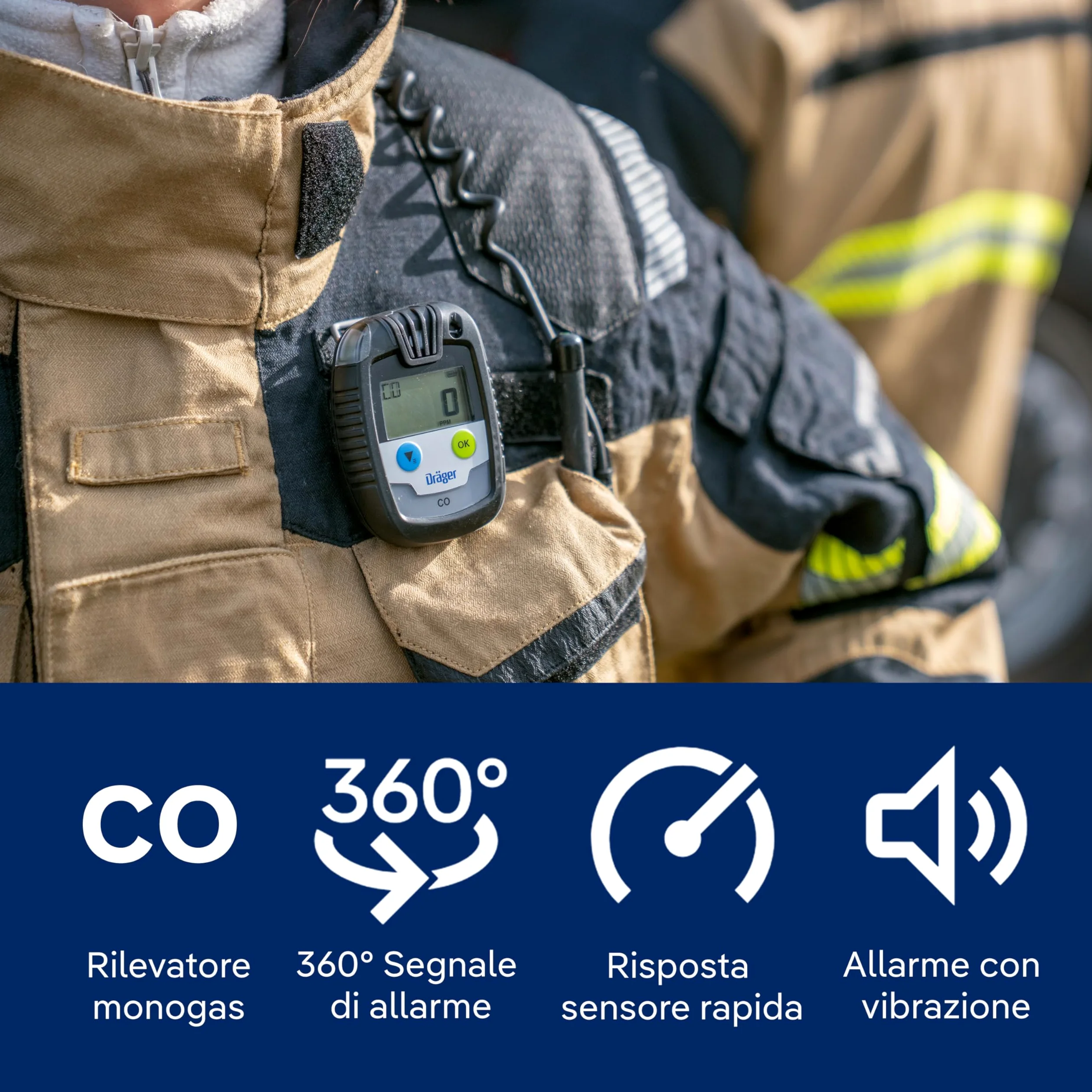 Dräger Pac® 6000 CO | Dispositivo professionale portatile per la rilevazione di monossido di carbonio| Rilevatore monogas con allarme, sensore e batteria di lunga durata