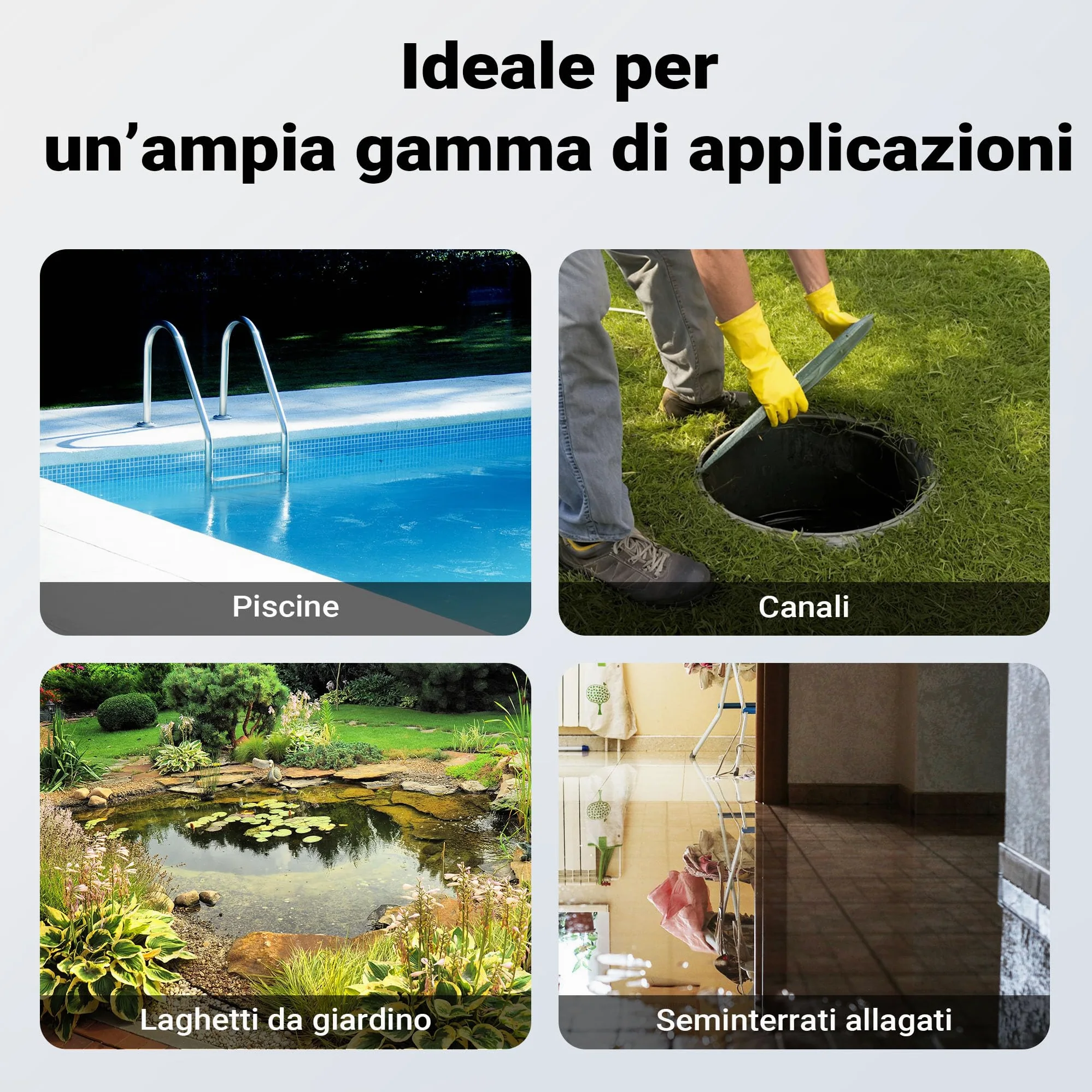 Wiltec Pompa sommersa acque nere 550 w Portata 10000 l/h, tubo da 20 m Pompa a immersione