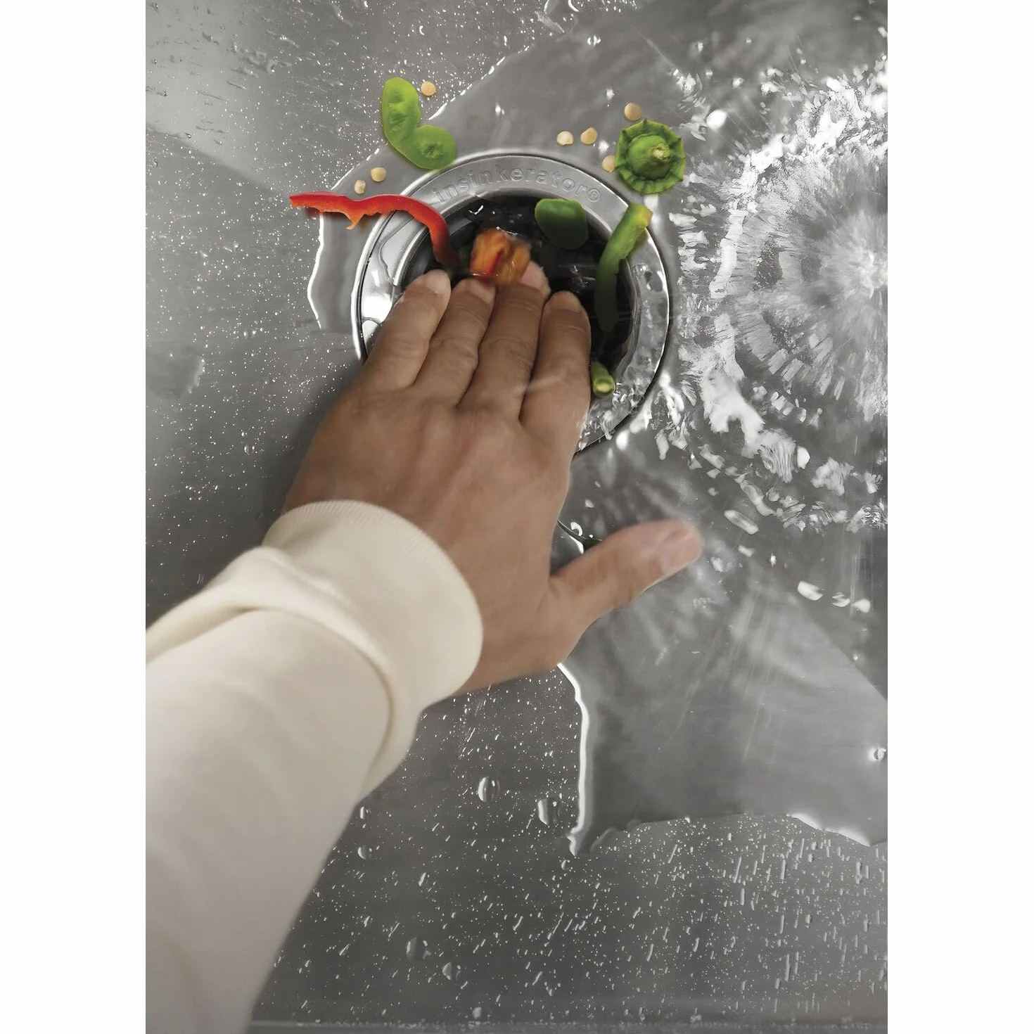 Insinkerator Premium 550 EC - Tritatutto per rifiuti da cucina con motore a induzione da 0,5 CV e interruttore dell'aria