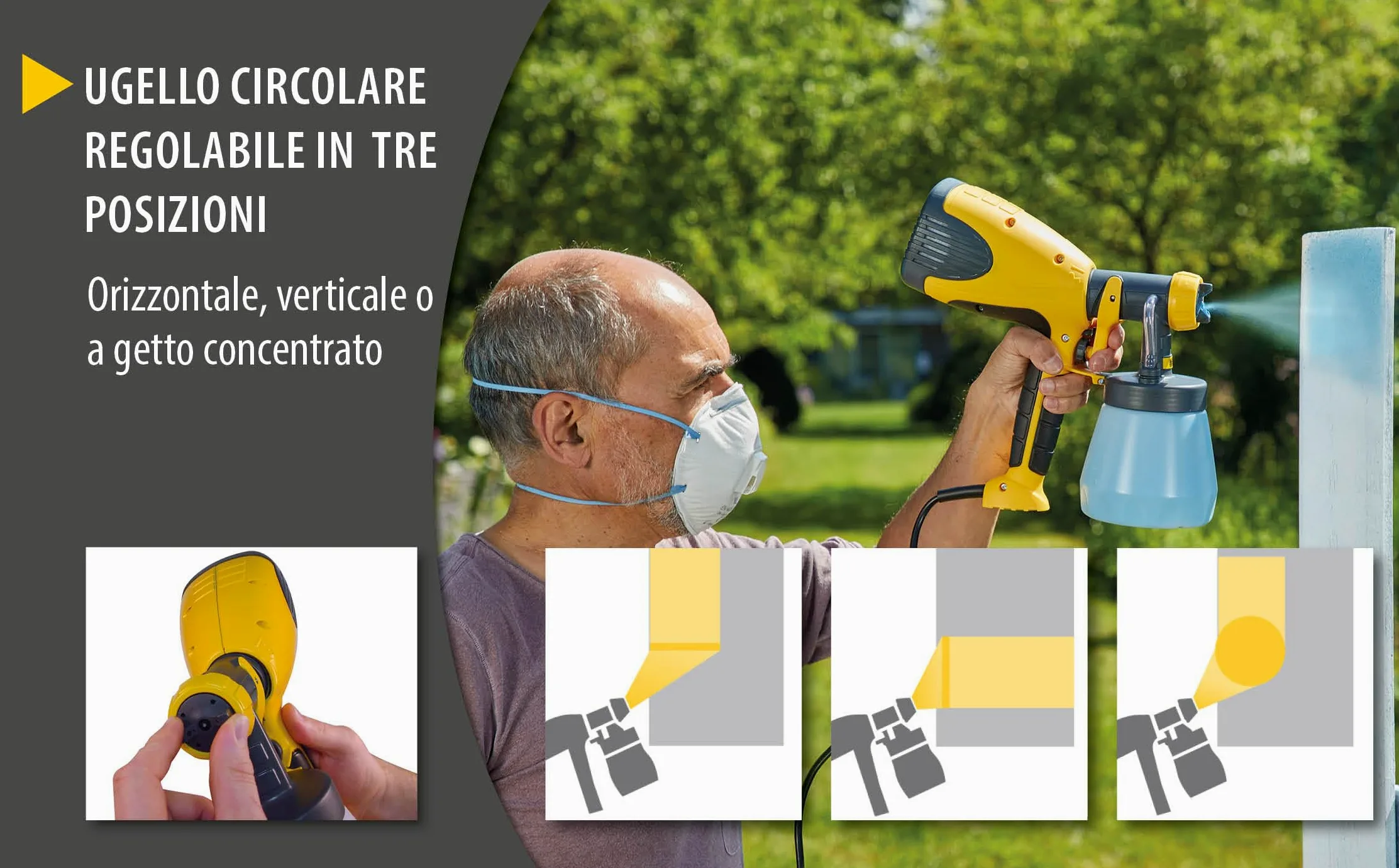 WAGNER Pistola a Spruzzo Wood&Metal Sprayer W 100, per Smalti e Velature- Ambiente Interno/Esterno, Resa 5 M²-12 Min, Capacità 800 Ml, 280 W