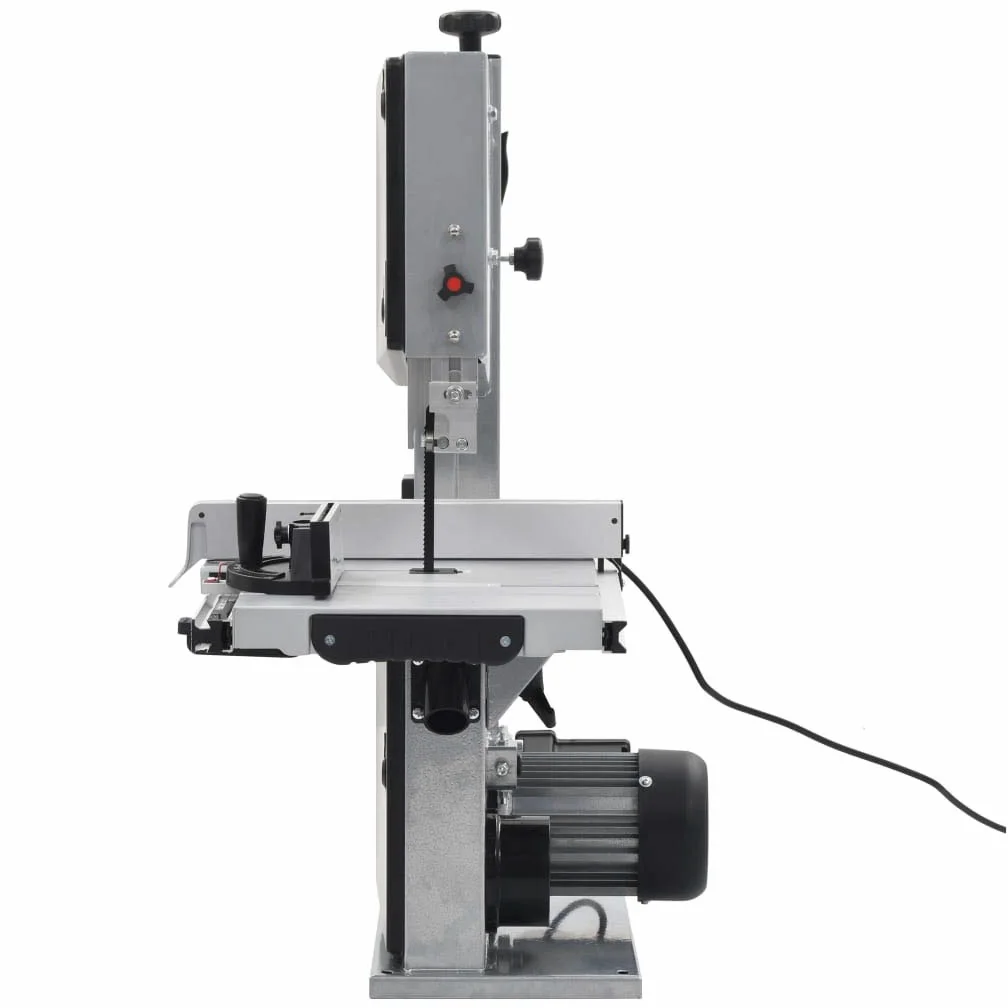 vidaXL Sega a Nastro Profondità di Taglio 245 mm per Legno Morbido Duro Tavolo Inclinabile Segatrice da Banco Troncatrice in Acciaio Nero e Argento